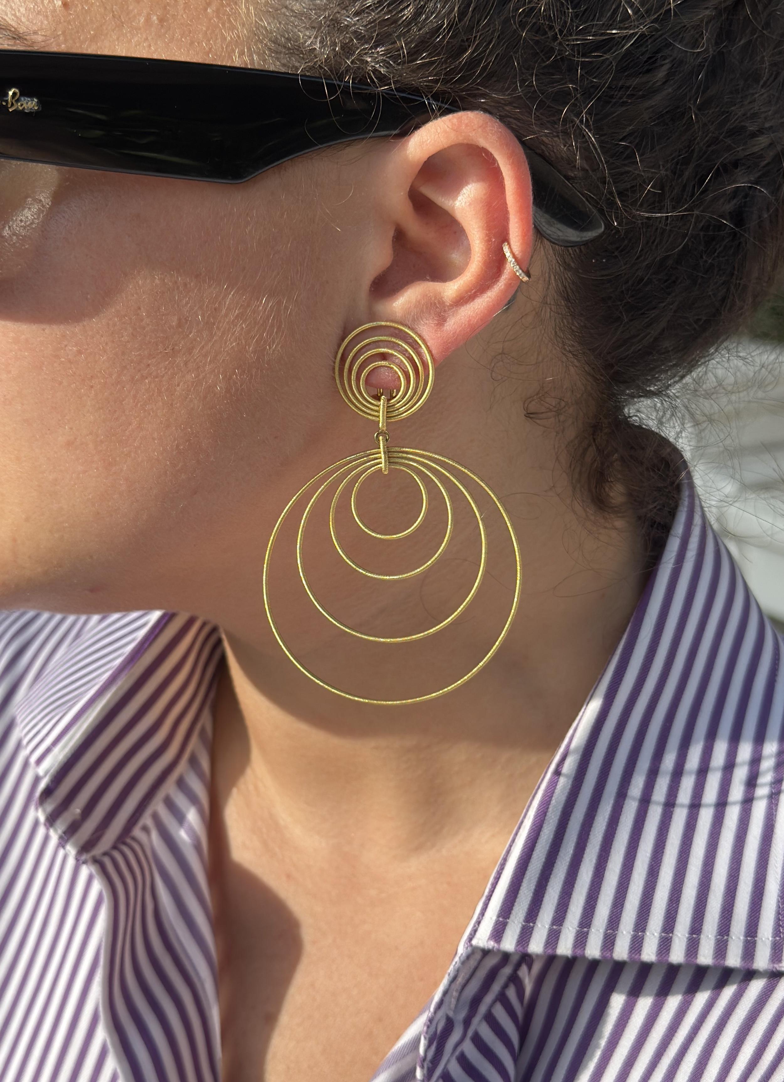 Buccellati Waikiki Gold Circle Drop Earrings