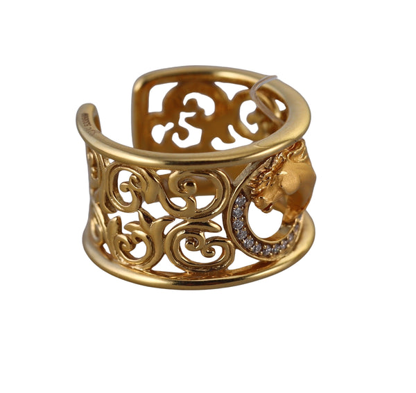 Carrera y Carrera Equestrian Horse Gold Diamond Band Cuff Ring