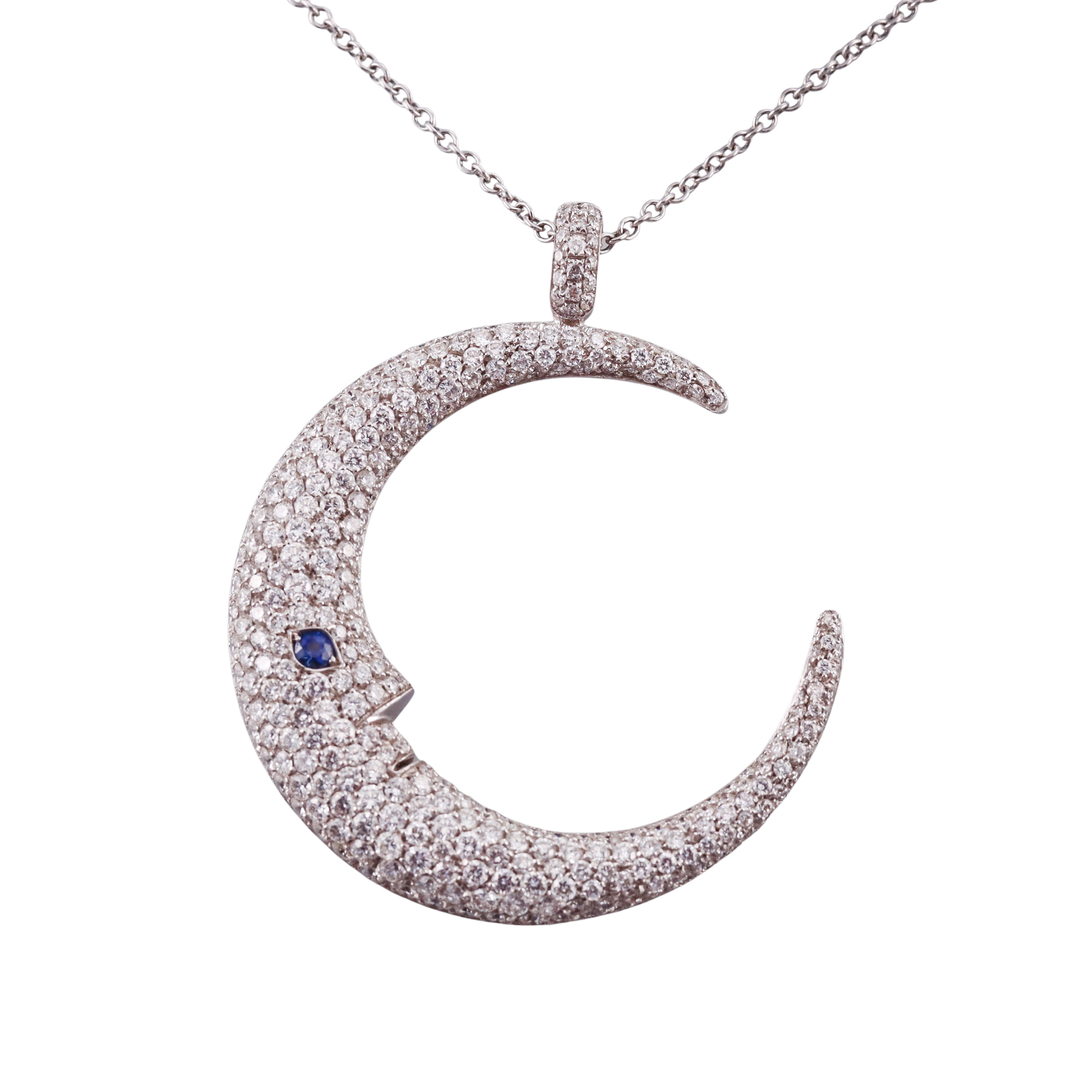 Pasquale Bruni Gold 4.45ctw Diamond Half Moon Necklace