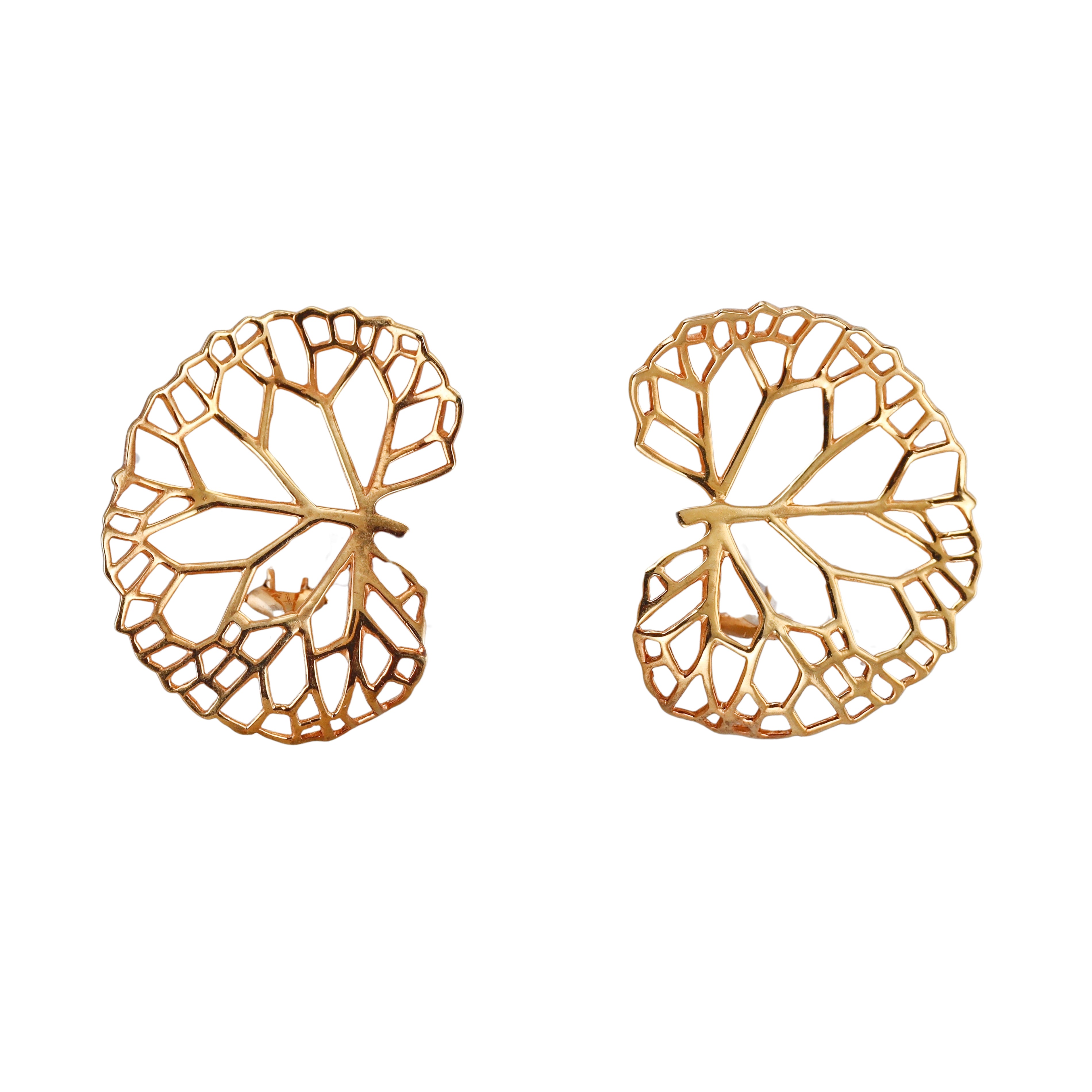 Angela Cummings Lily Pad Leaf Gold Earrings
