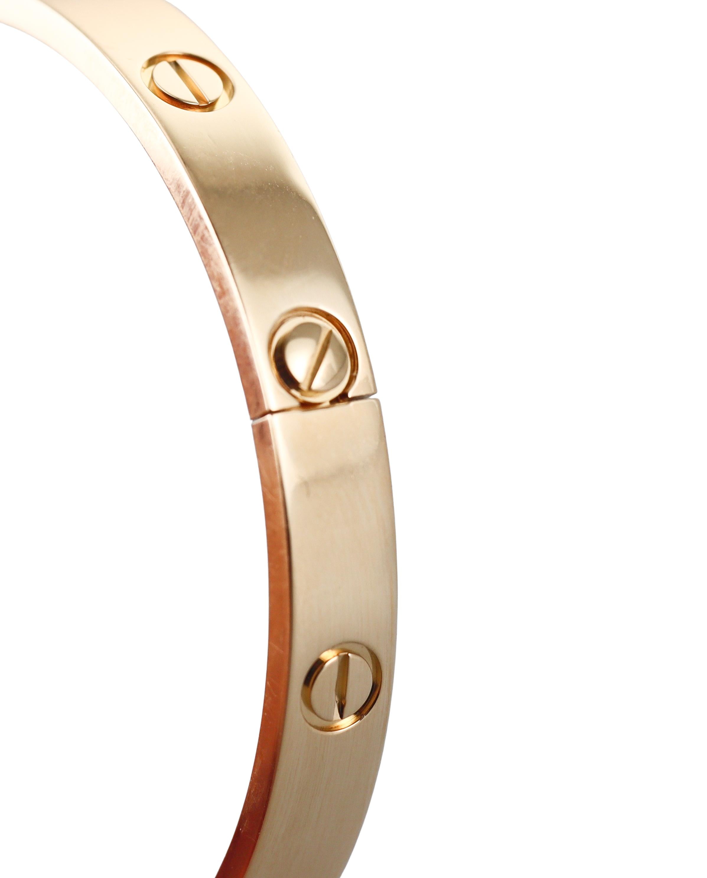 Cartier Love Yellow Gold Classic Model Bracelet Size 18