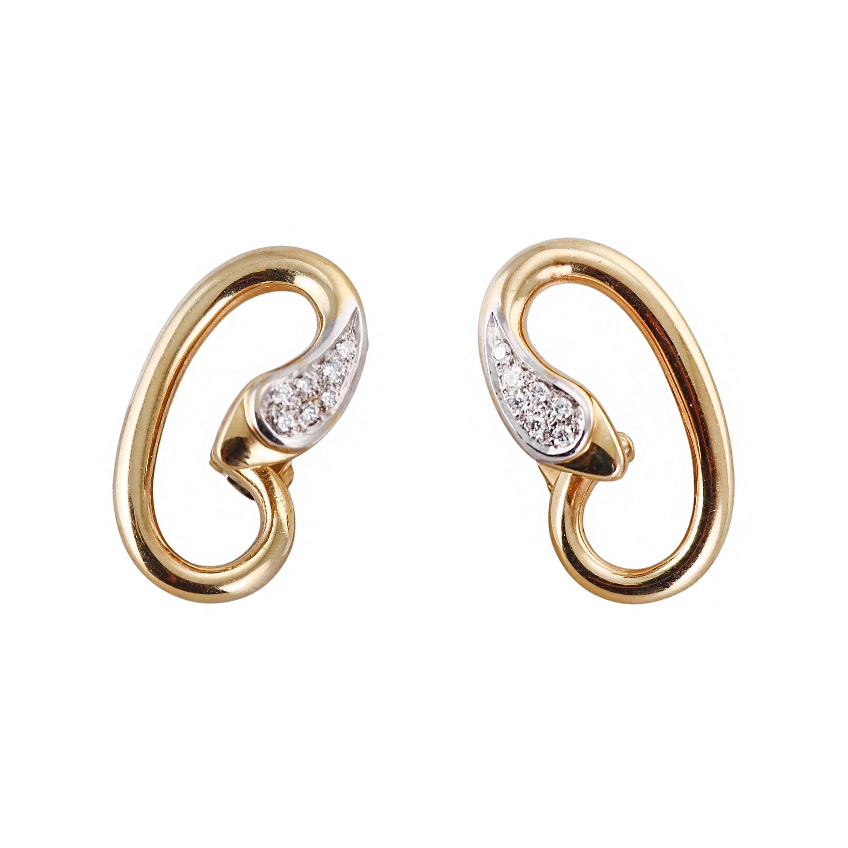 Pomellato Gold Diamond Snake Earrings