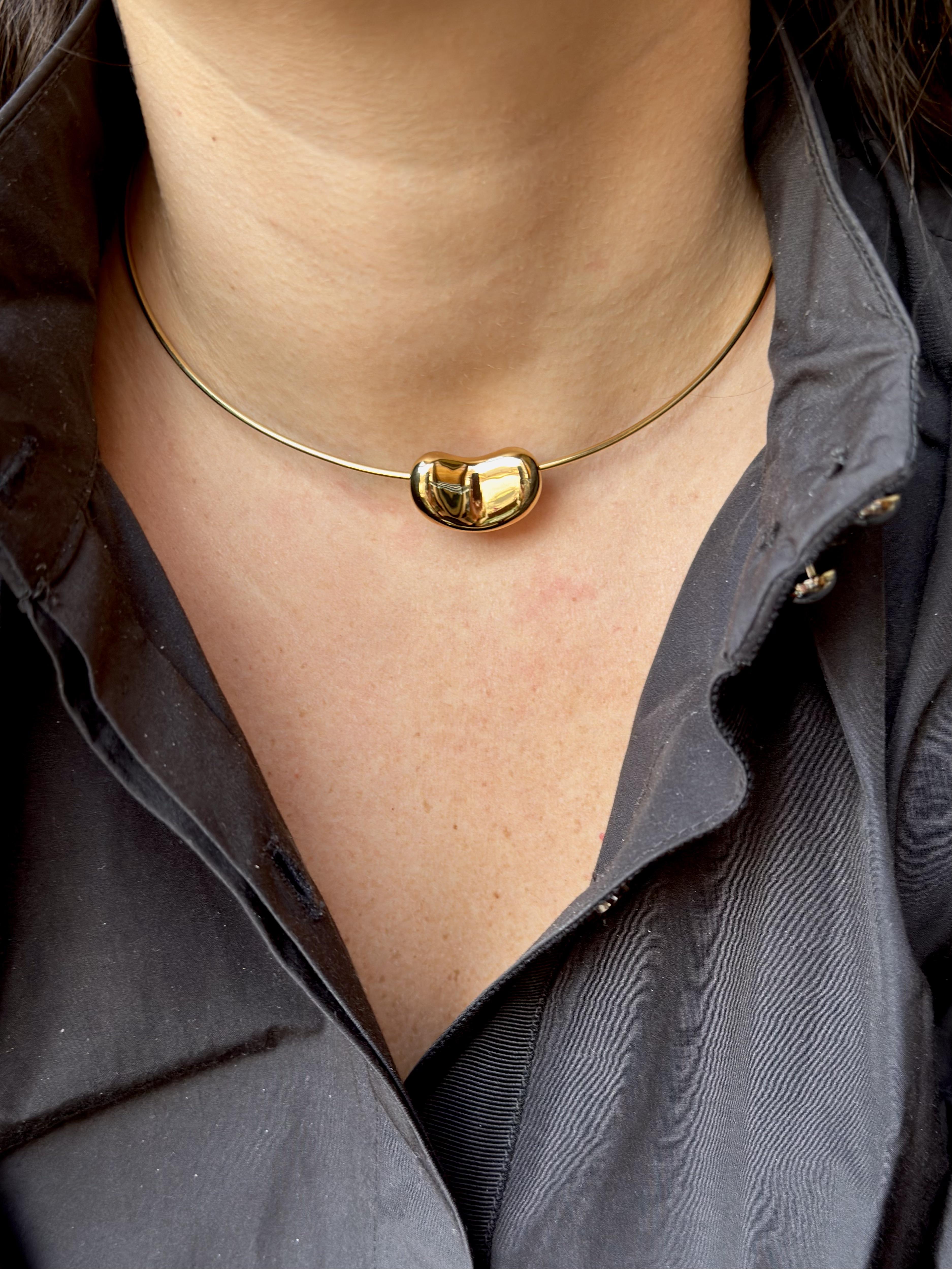 Tiffany & Co Elsa Peretti Gold Bean Necklace