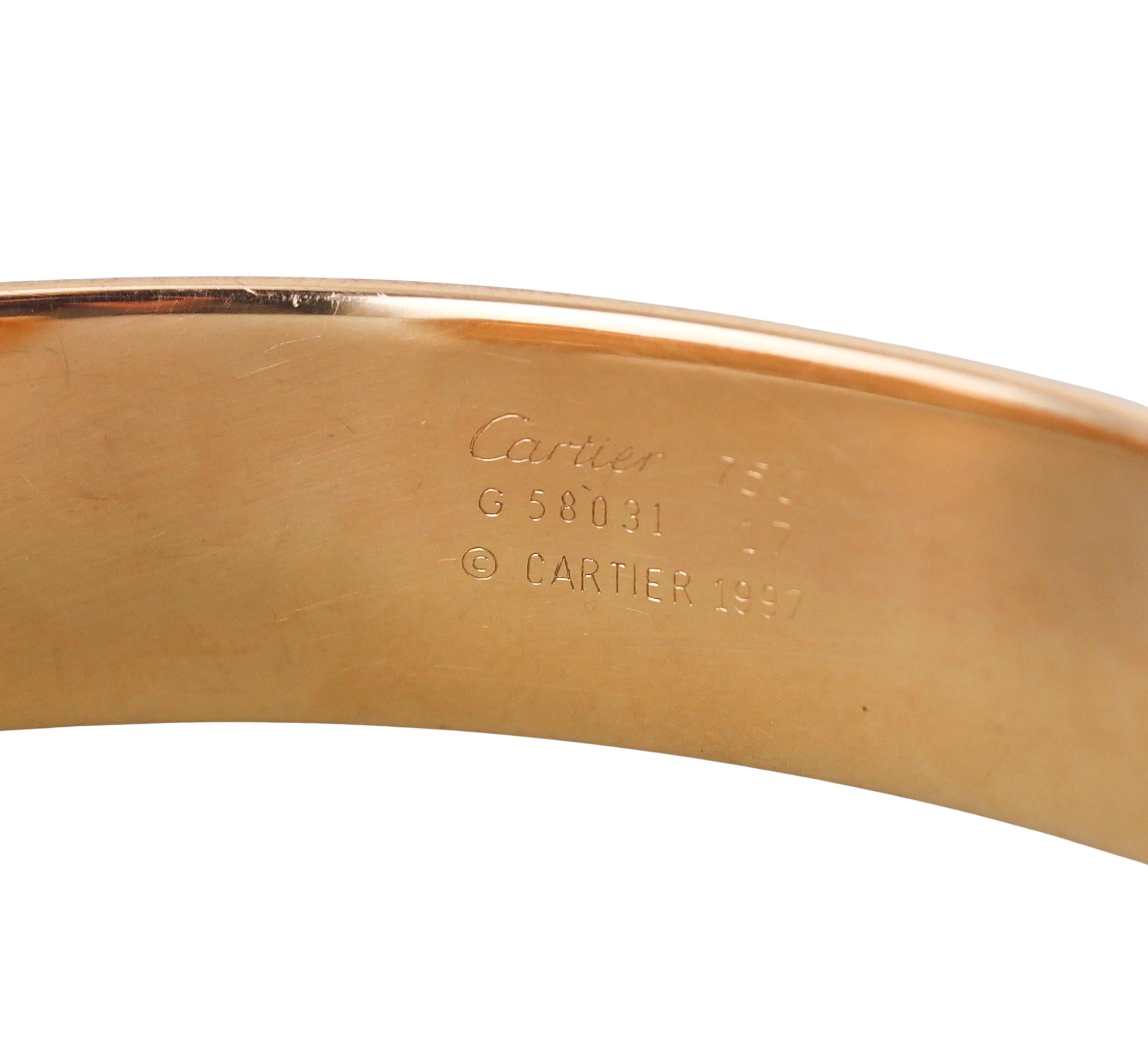C de Cartier Trinity Tri Color Gold Cuff Bracelet
