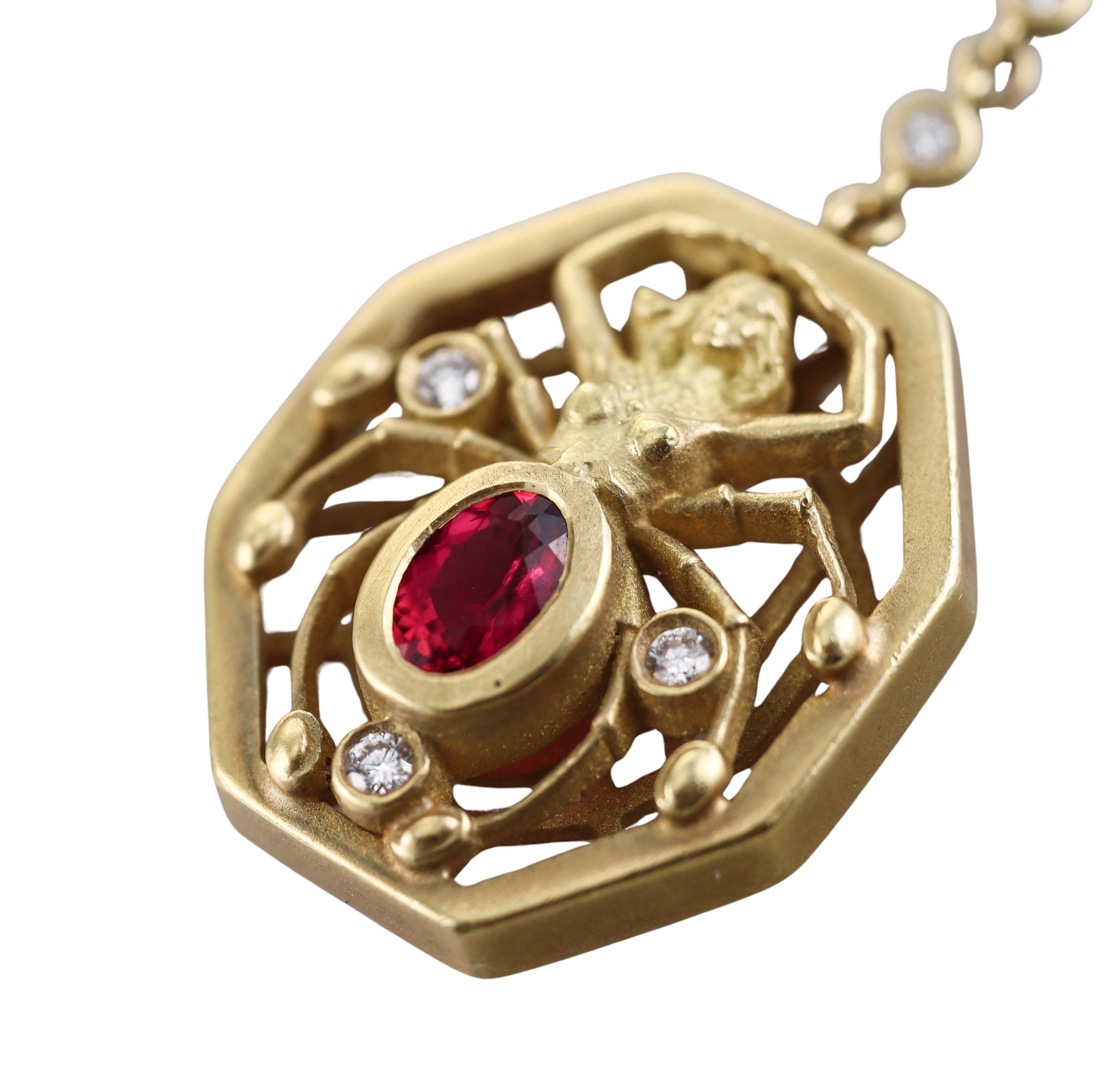 Kieselstein Cord Tourmaline Diamond Goddess Gold Drop Earrings