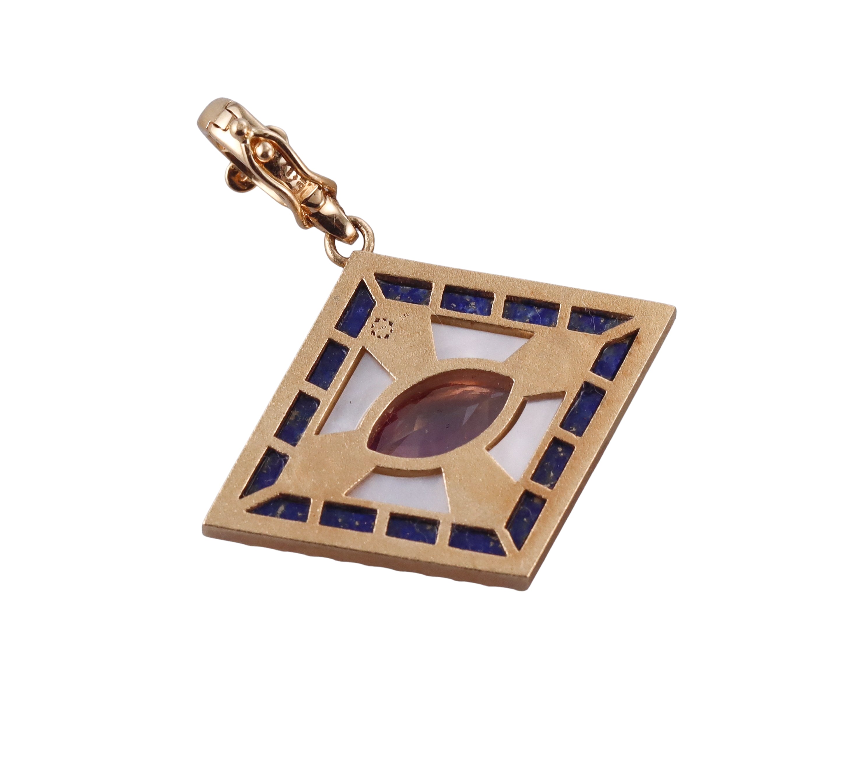 Orly Marcel Gold Diamond Amethyst Lapis Ajna Pendant