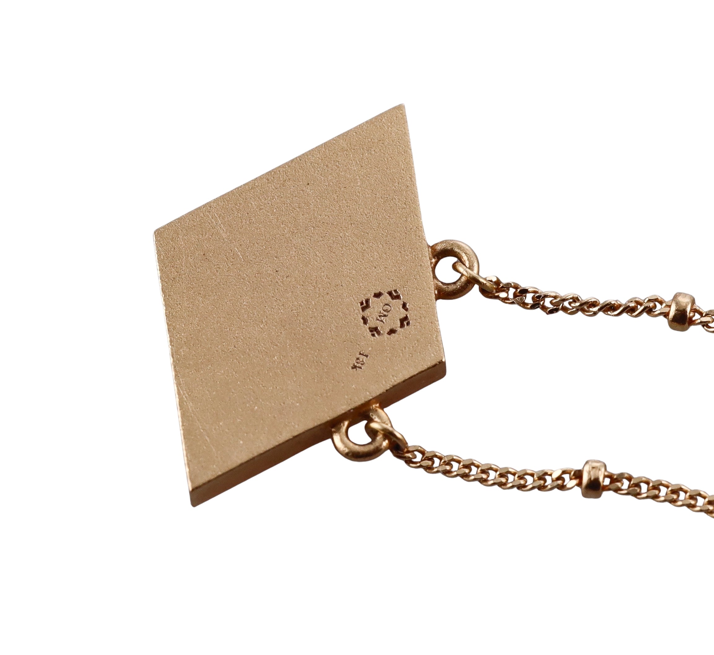 Orly Marcel Gold Ruby Emerald Ajna Pendant Necklace