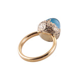 Pomellato Chimera Gold Diamond Blue Topaz Ring