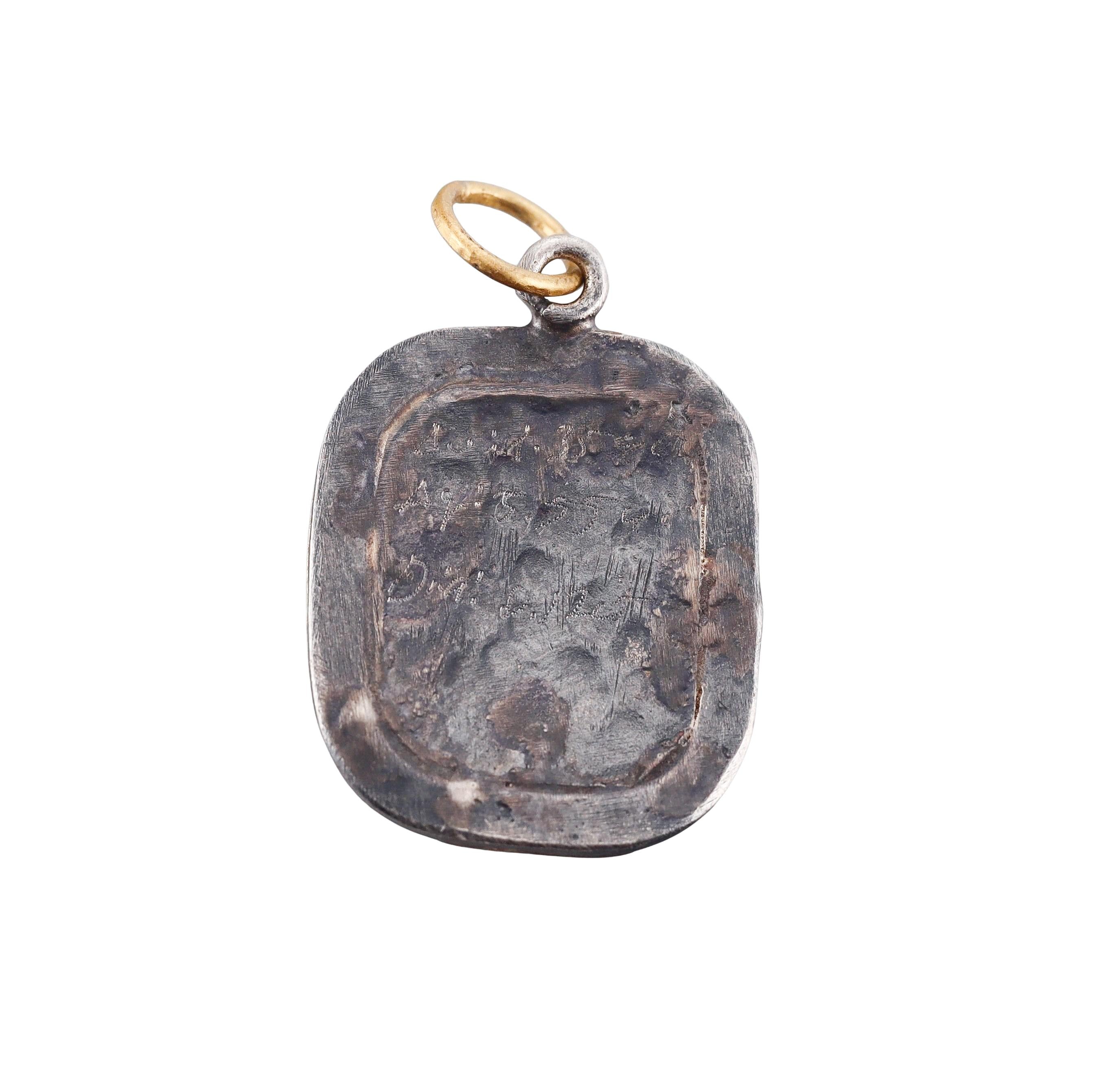 Ancient Inspired Silver Gold Diamond Pegasus Pendant