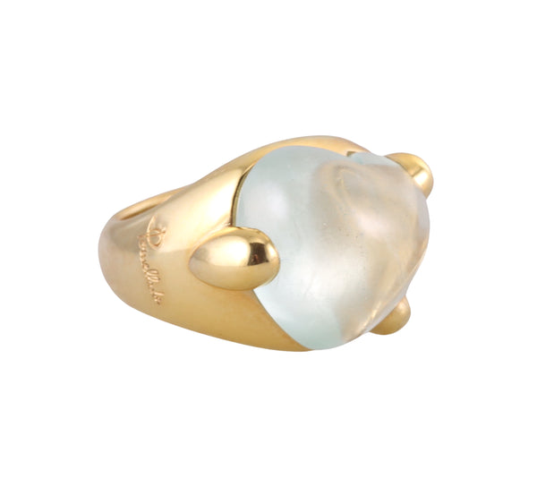 Pomellato Gold Aquamarine Heart Ring