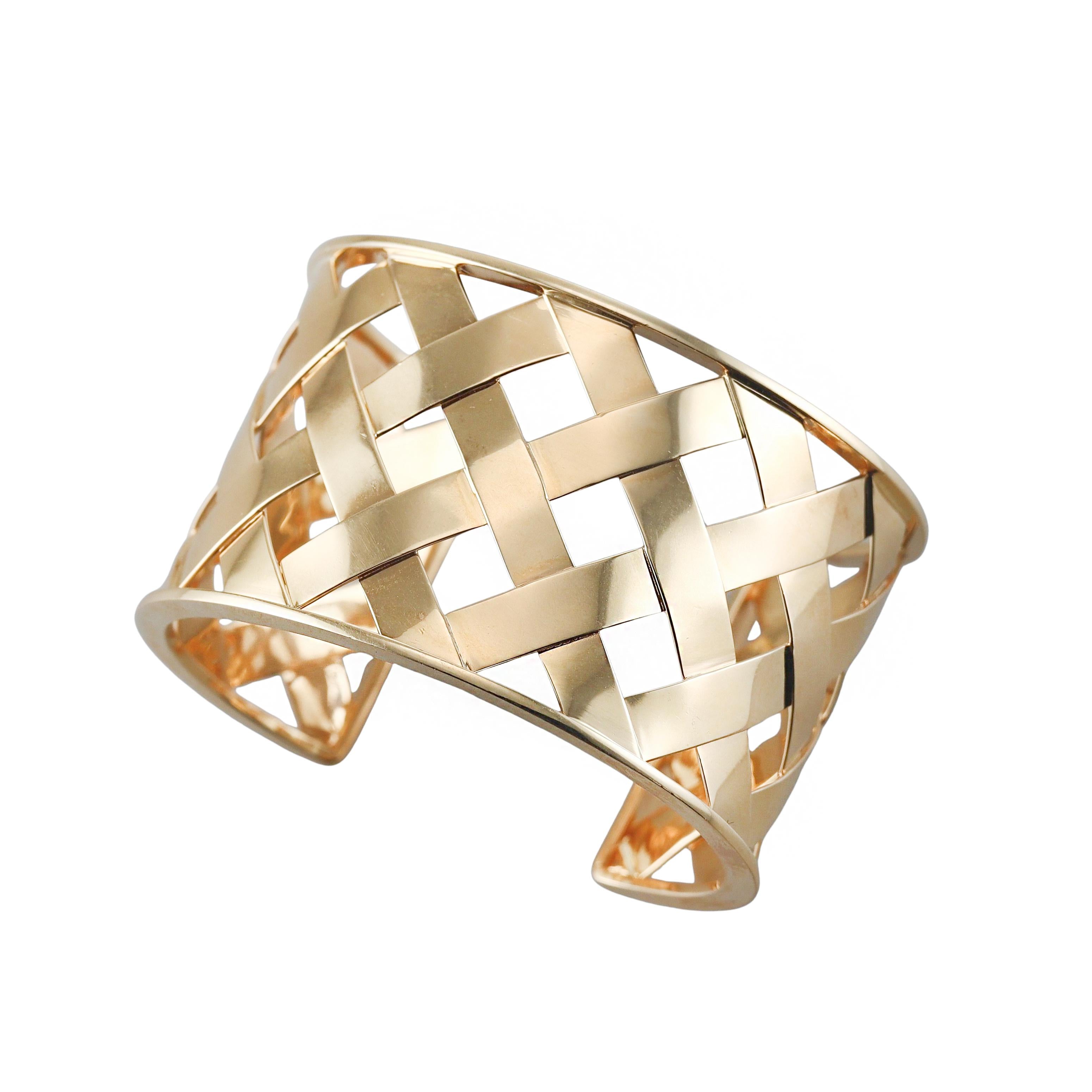Verdura Criss Cross Gold Cuff Bracelet