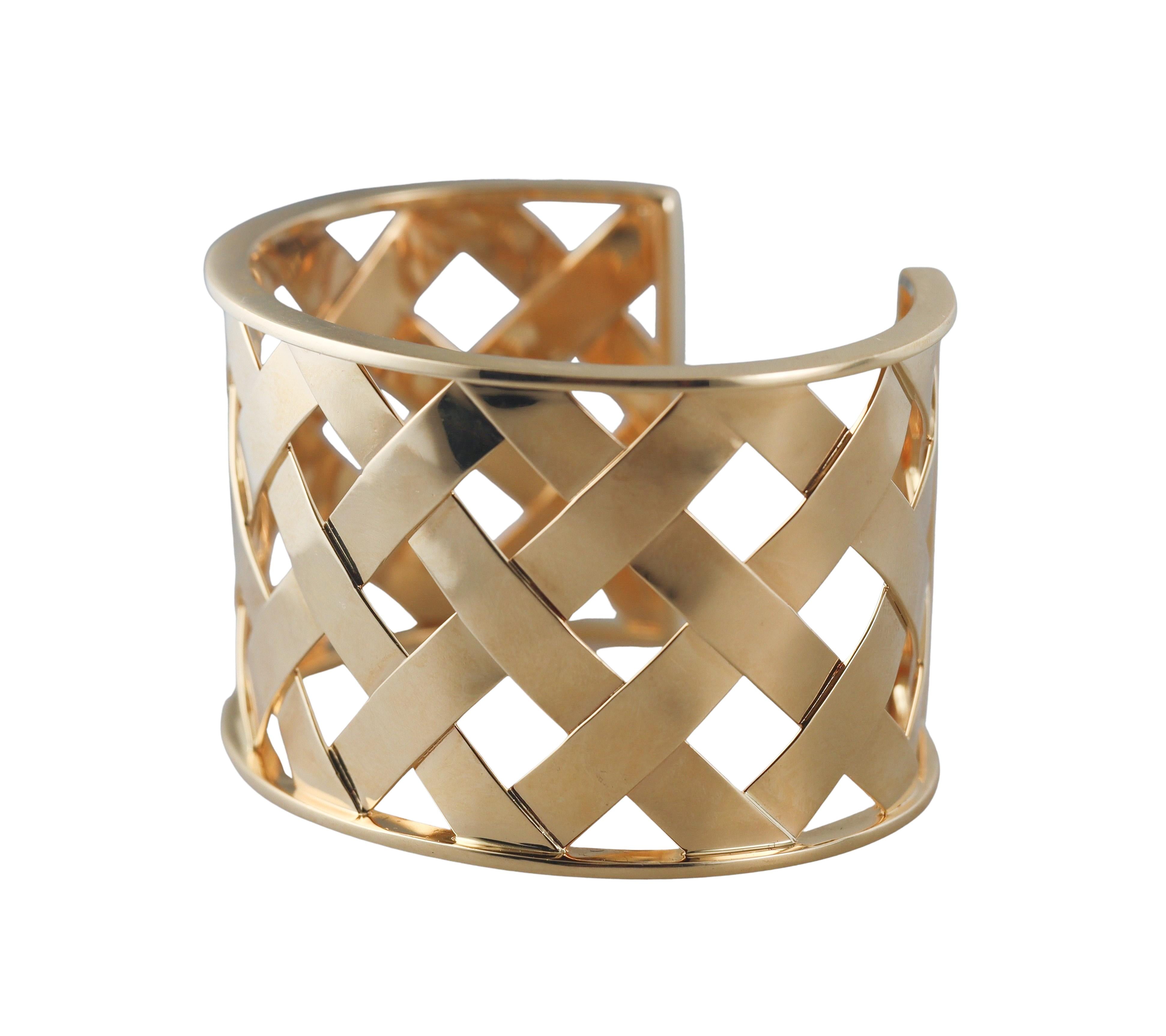 Verdura Criss Cross Gold Cuff Bracelet