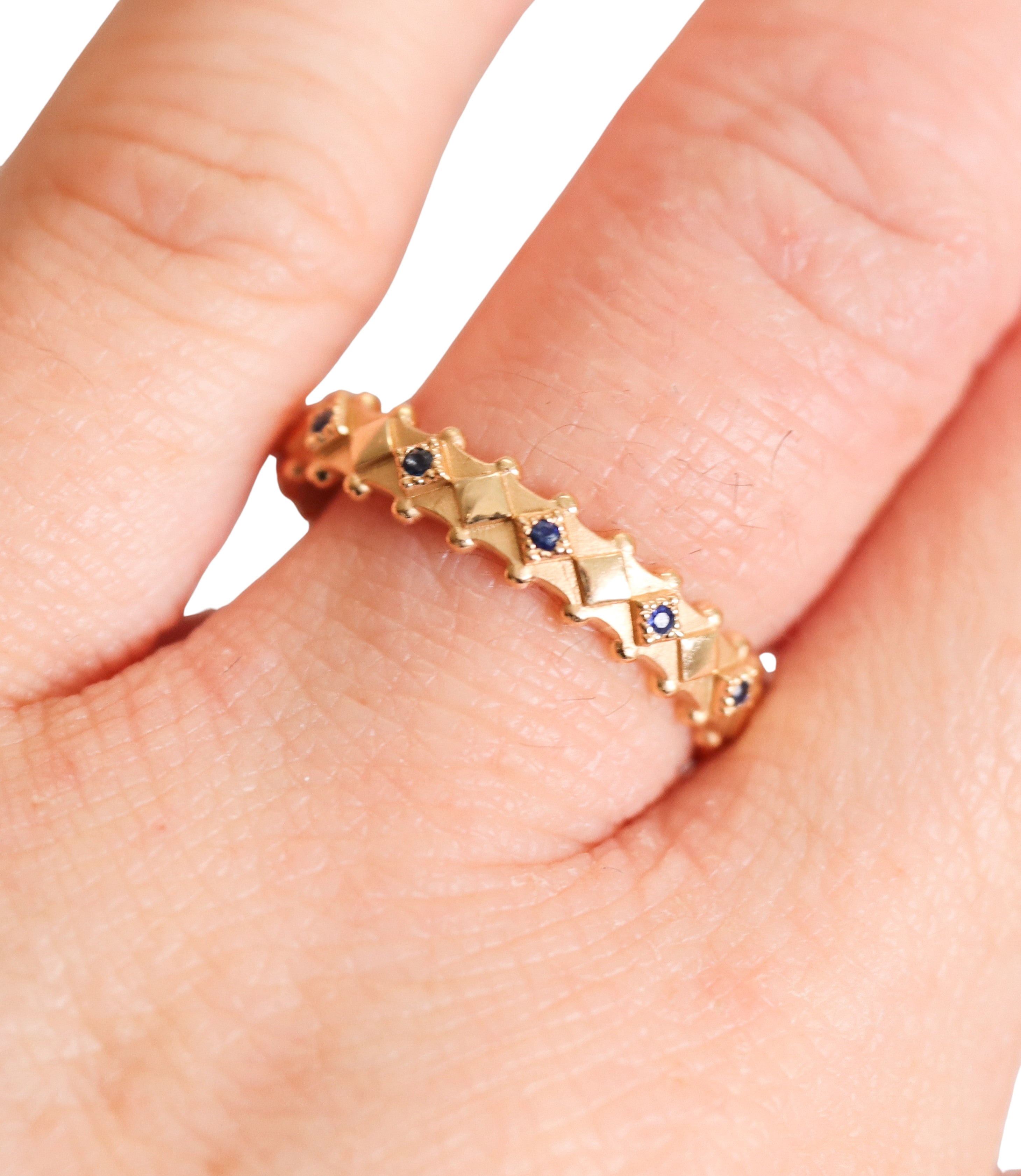 Orly Marcel Gold Sapphire Band Ring Set