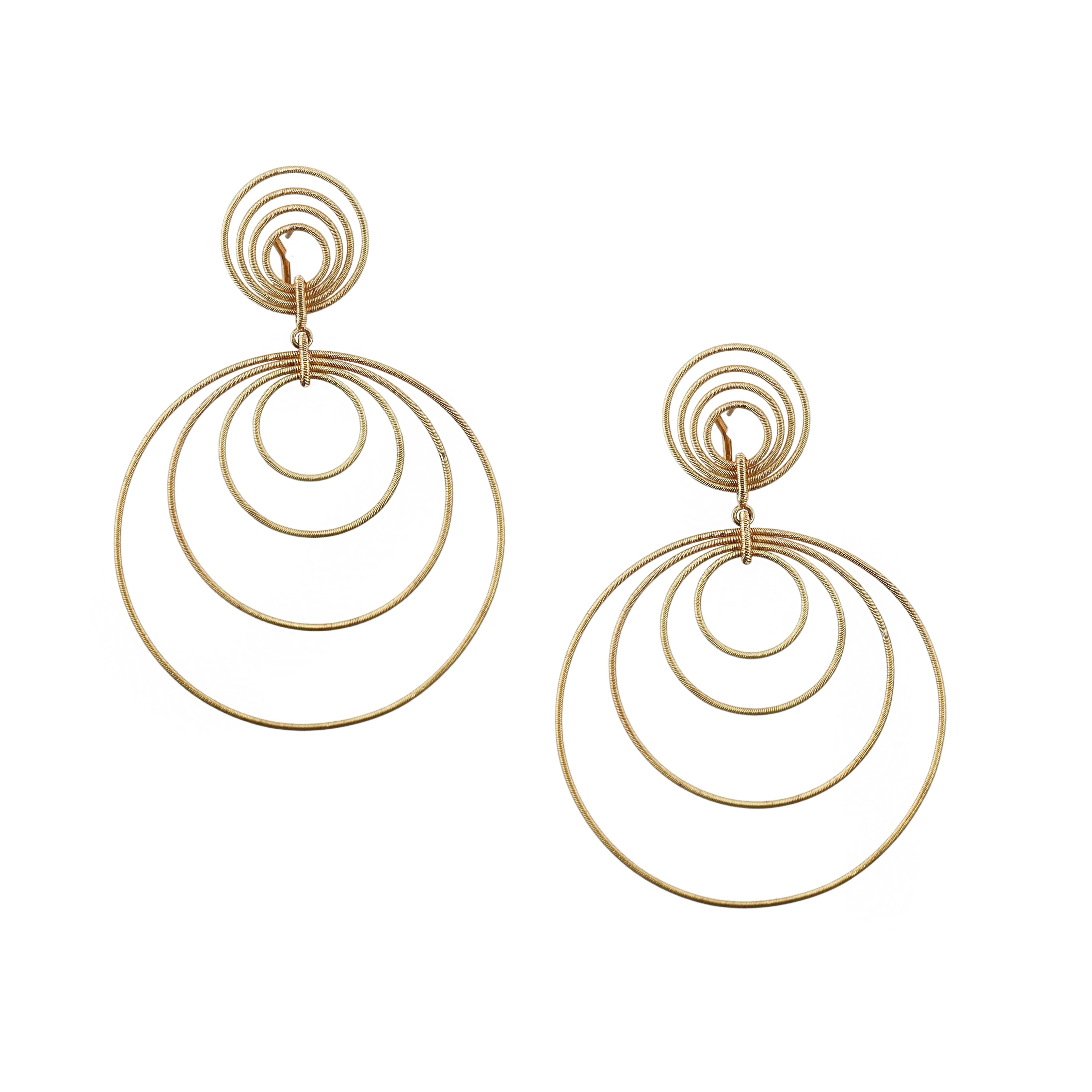 Buccellati Waikiki Gold Circle Drop Earrings