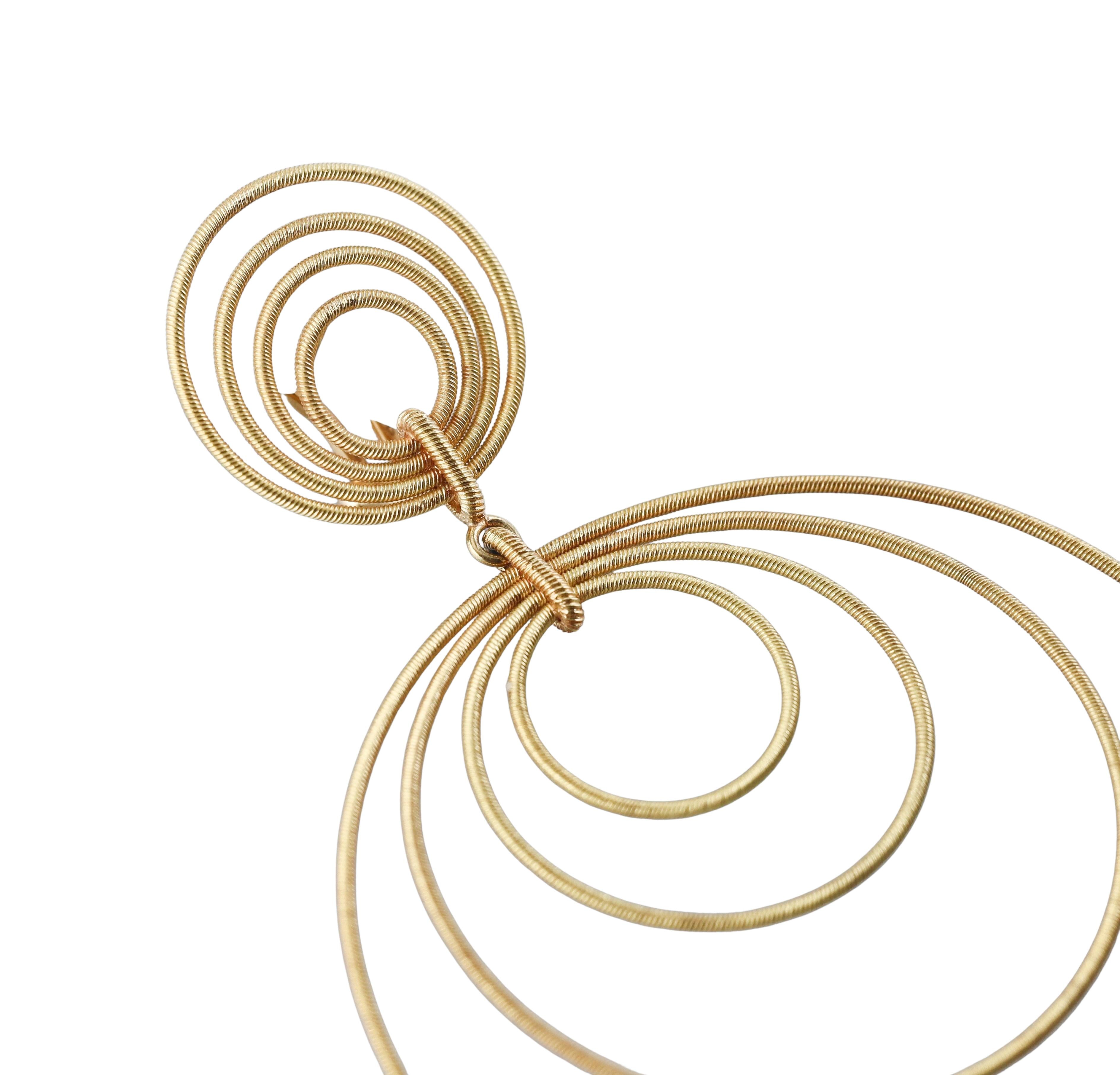 Buccellati Waikiki Gold Circle Drop Earrings