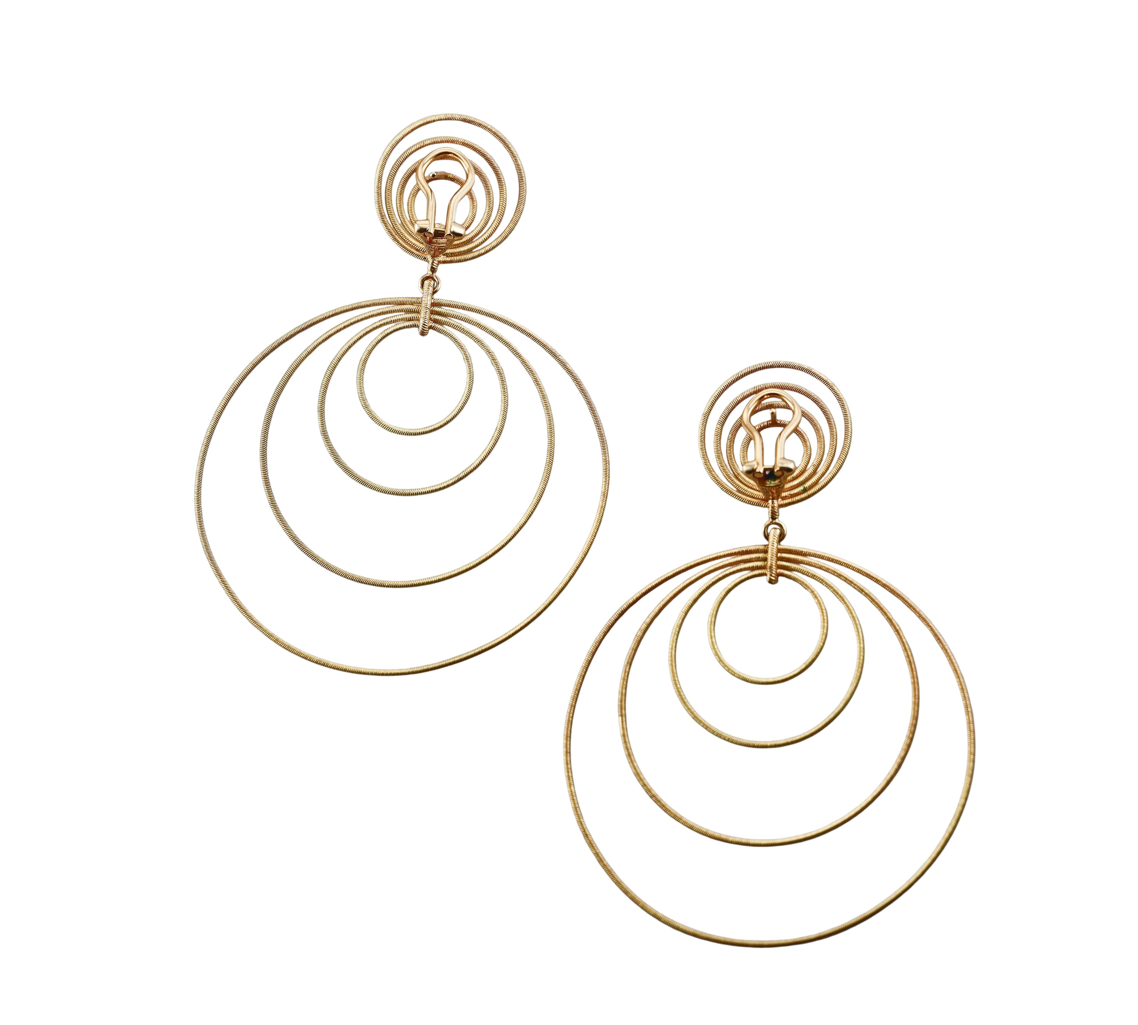 Buccellati Waikiki Gold Circle Drop Earrings