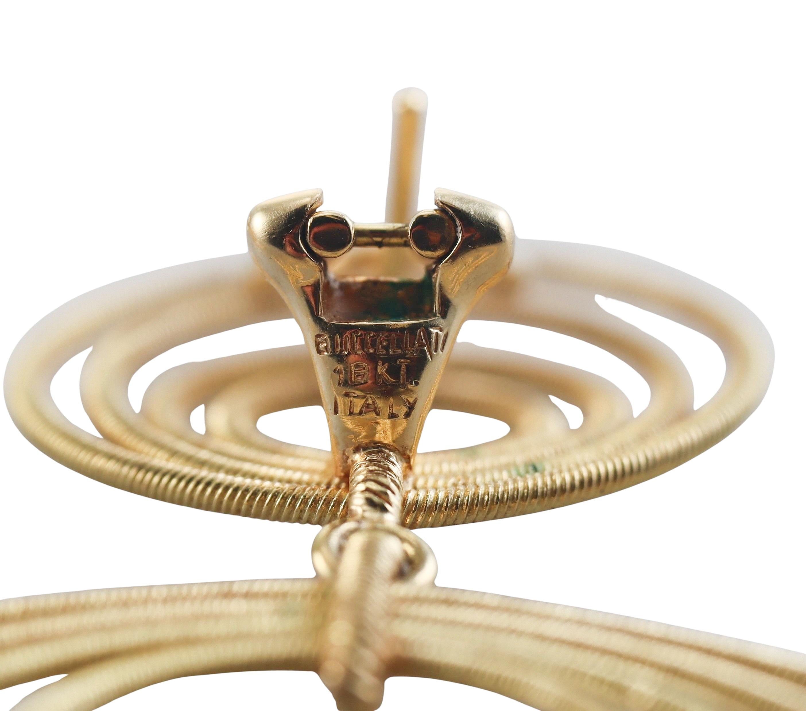 Buccellati Waikiki Gold Circle Drop Earrings