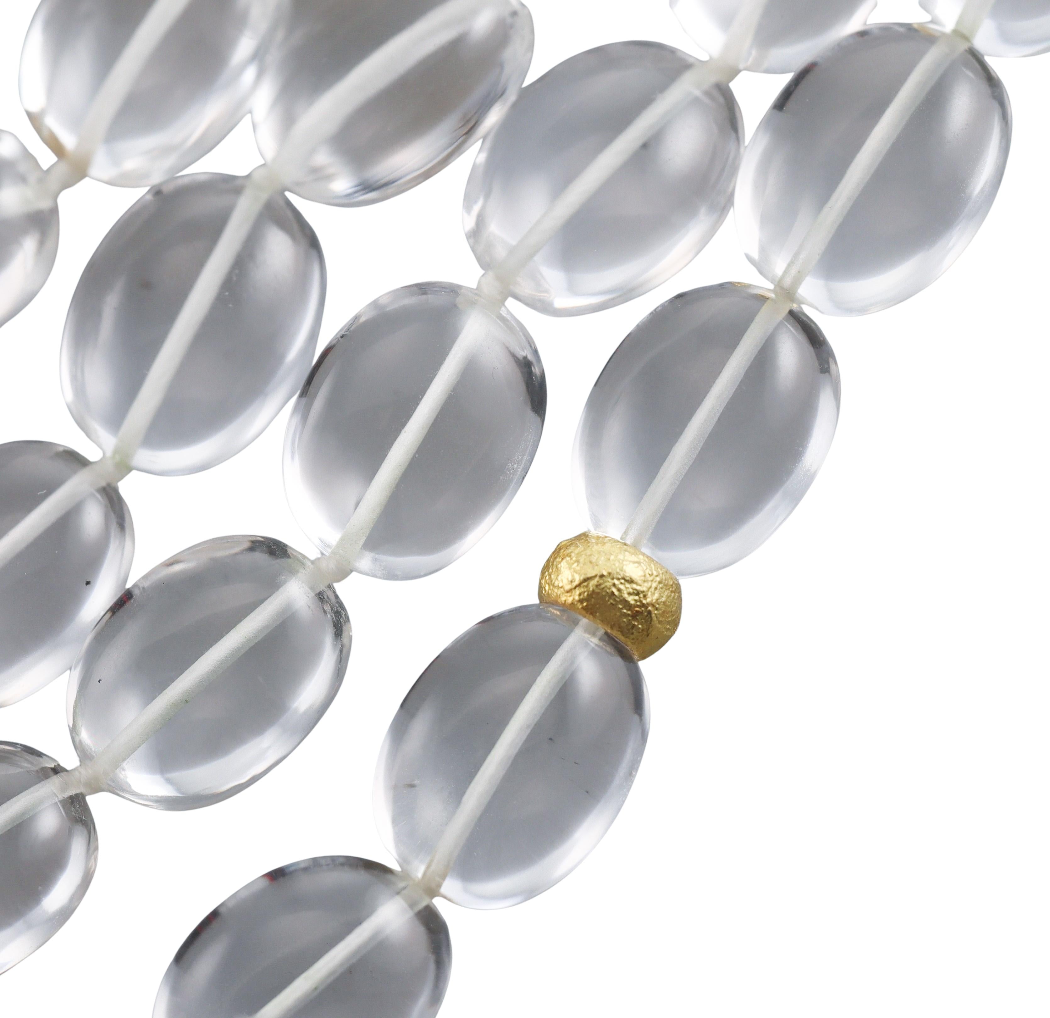 Verdura Crystal Gold Torsade Necklace