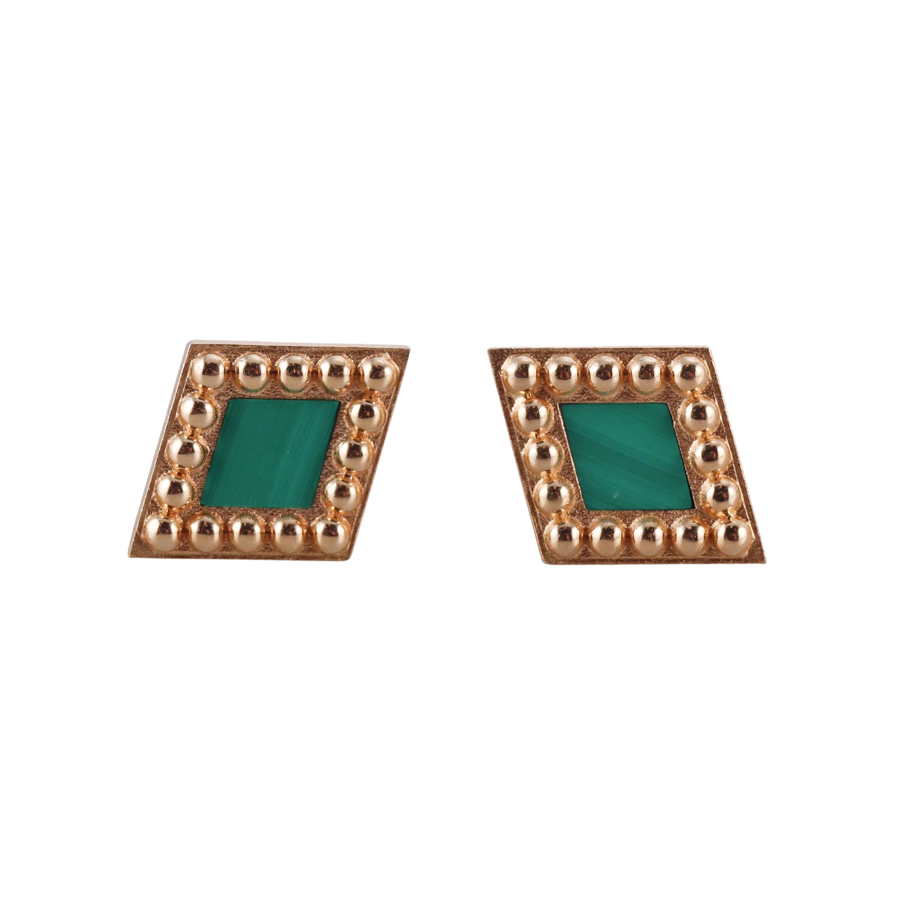 Orly Marcel Gold Malachite Stud Earrings