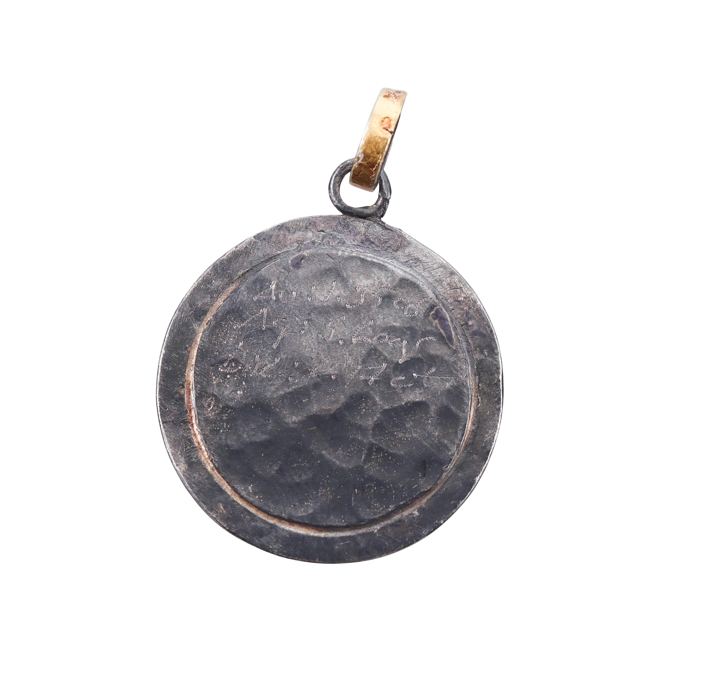 Ancient Inspired Silver Gold Diamond Marcus Aurelius The Philosopher Pendant
