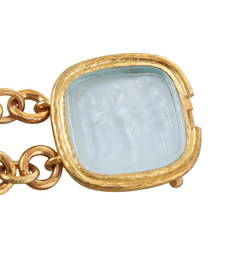 Elizabeth Locke Venetian Glass Intaglio Gold Bracelet
