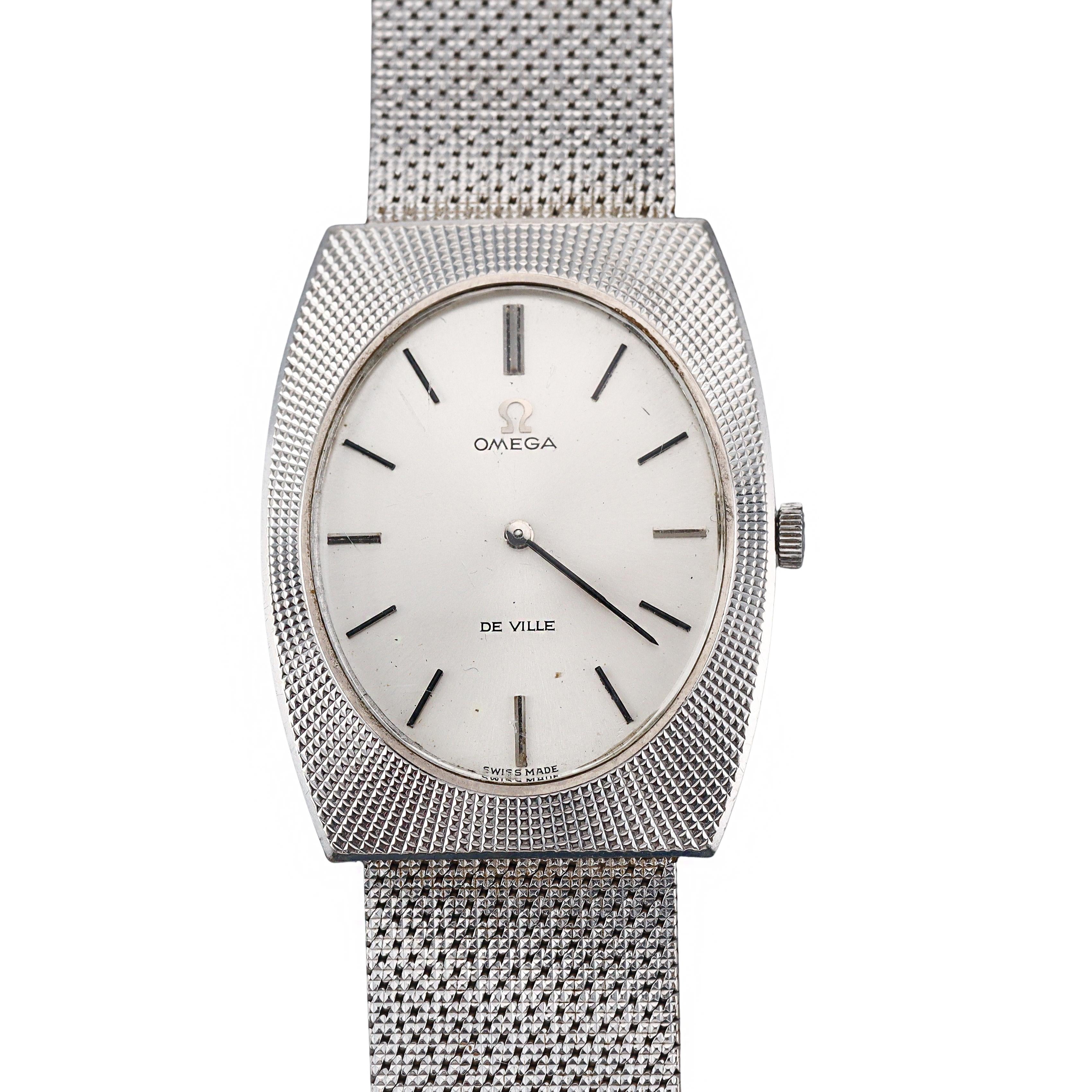 1970s Omega De Ville White Gold Watch