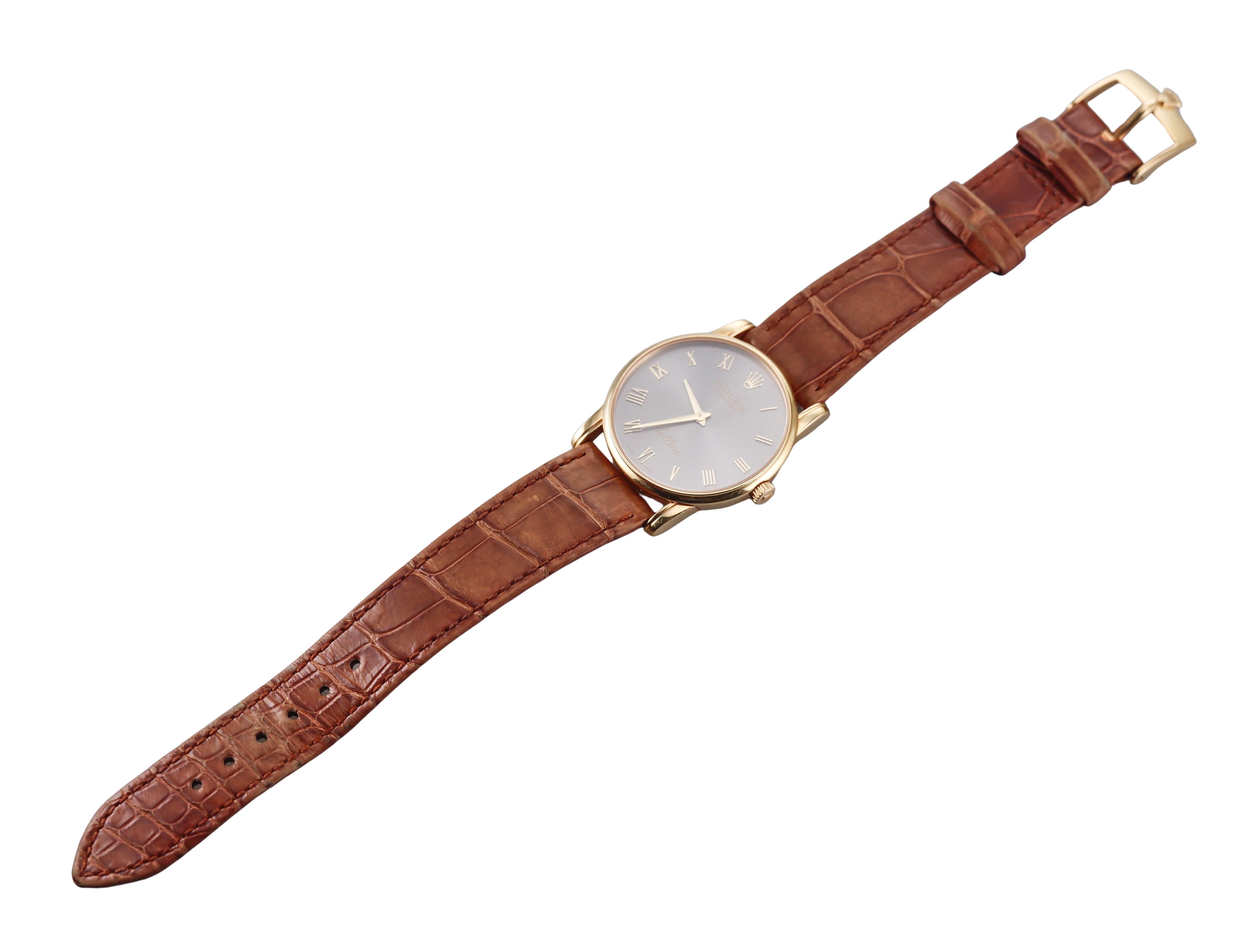 Rolex Cellini Yellow Gold Grey Dial Watch 5116