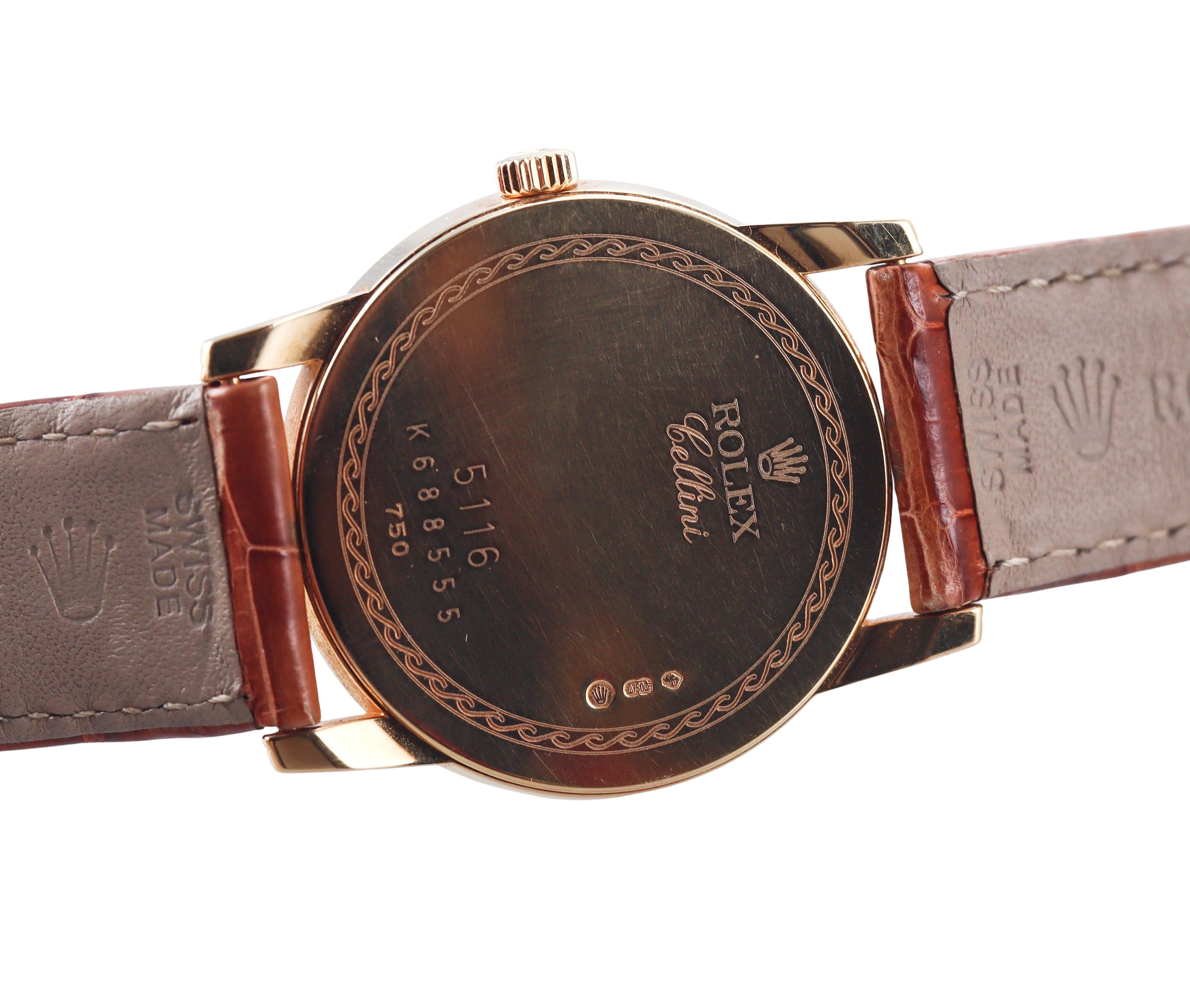 Rolex Cellini Yellow Gold Grey Dial Watch 5116