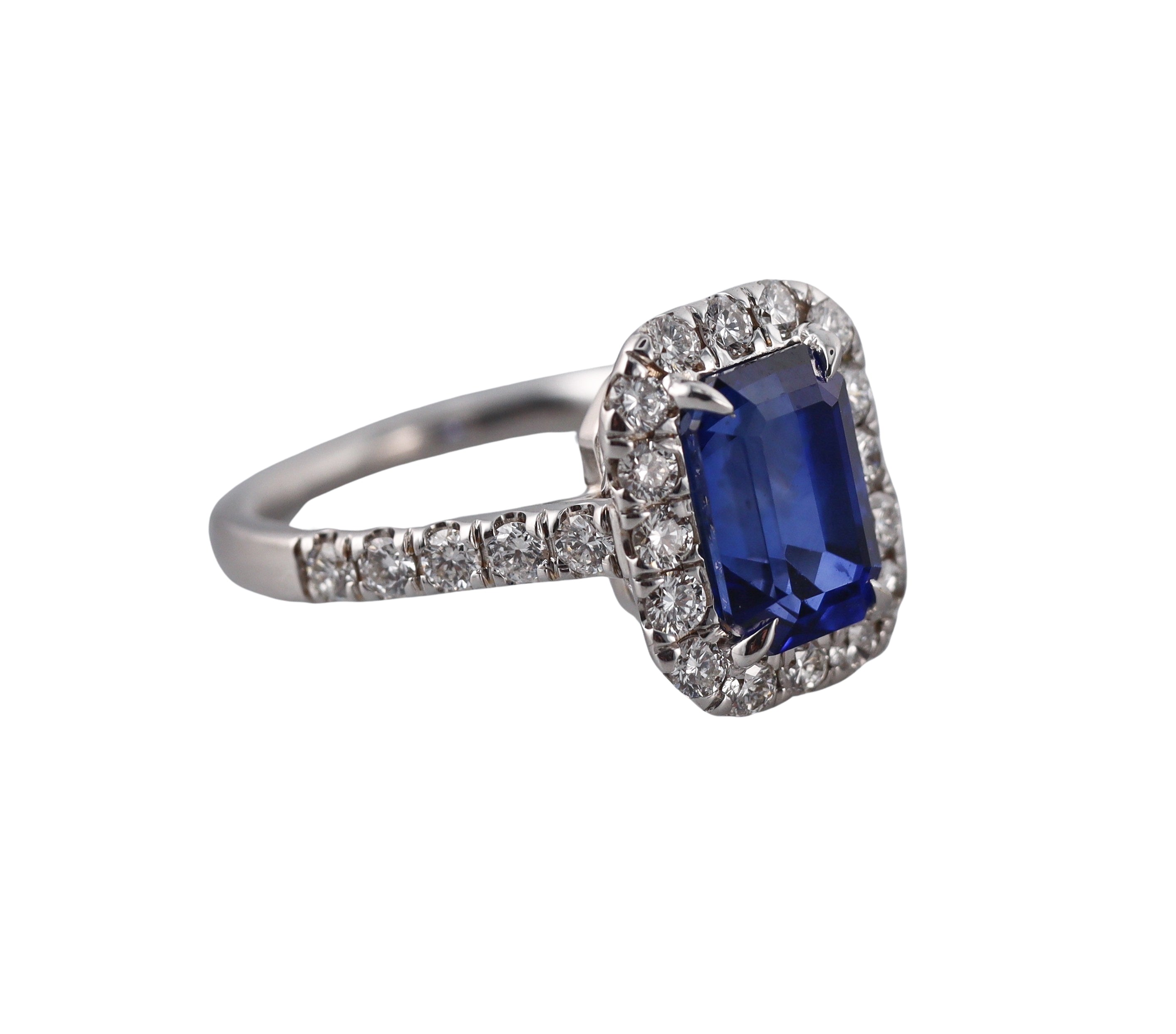 3.22ct Sapphire Diamond Gold Ring