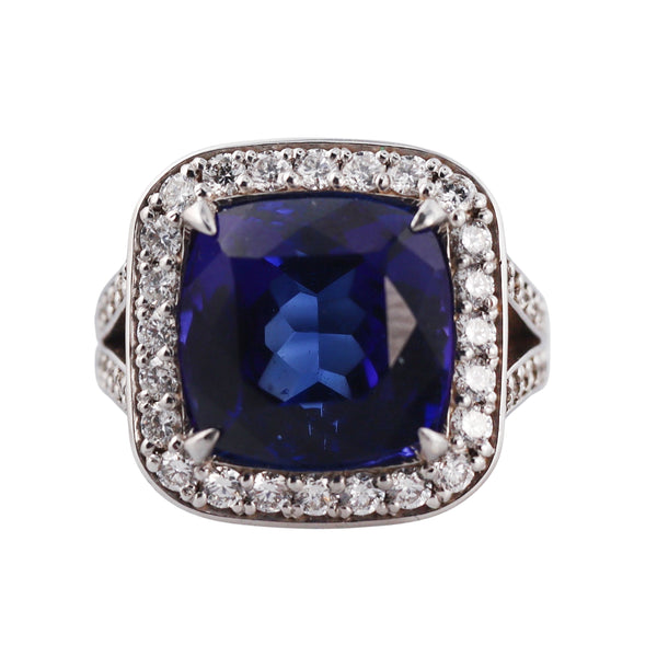 11.83ct Tanzanite Diamond Gold Ring