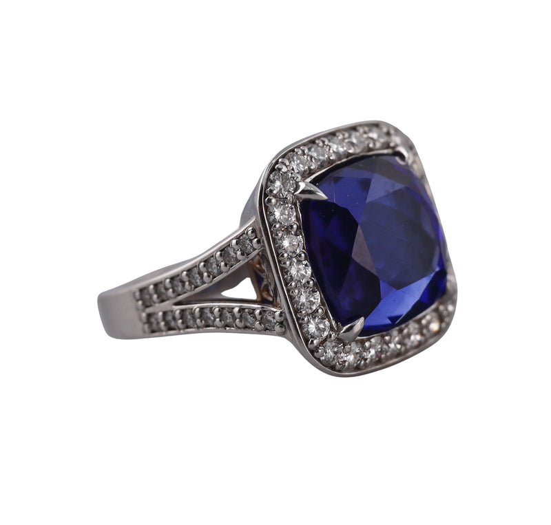 11.83ct Tanzanite Diamond Gold Ring