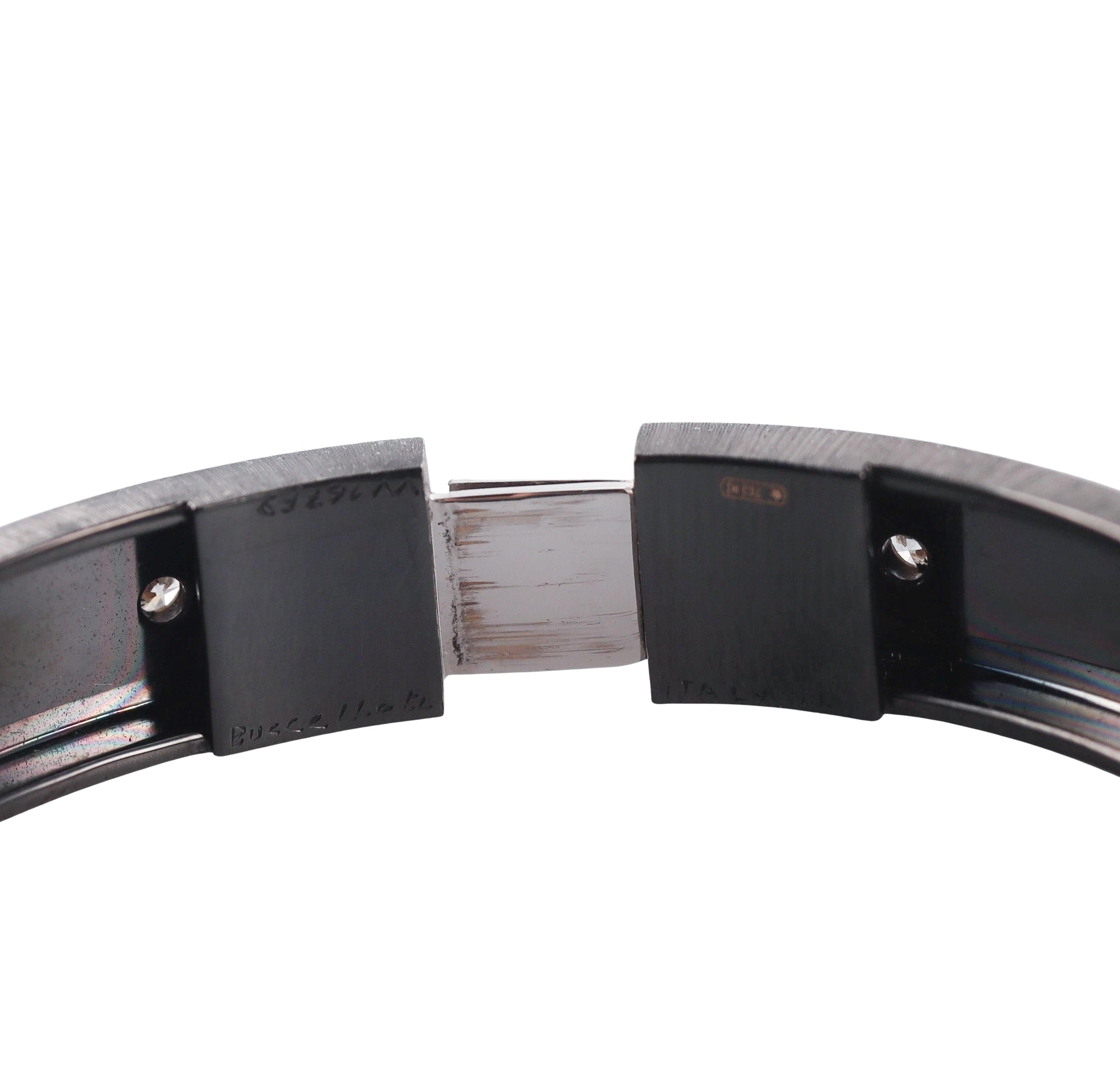 Buccellati Macri Classic Blackened Gold Diamond Bracelet