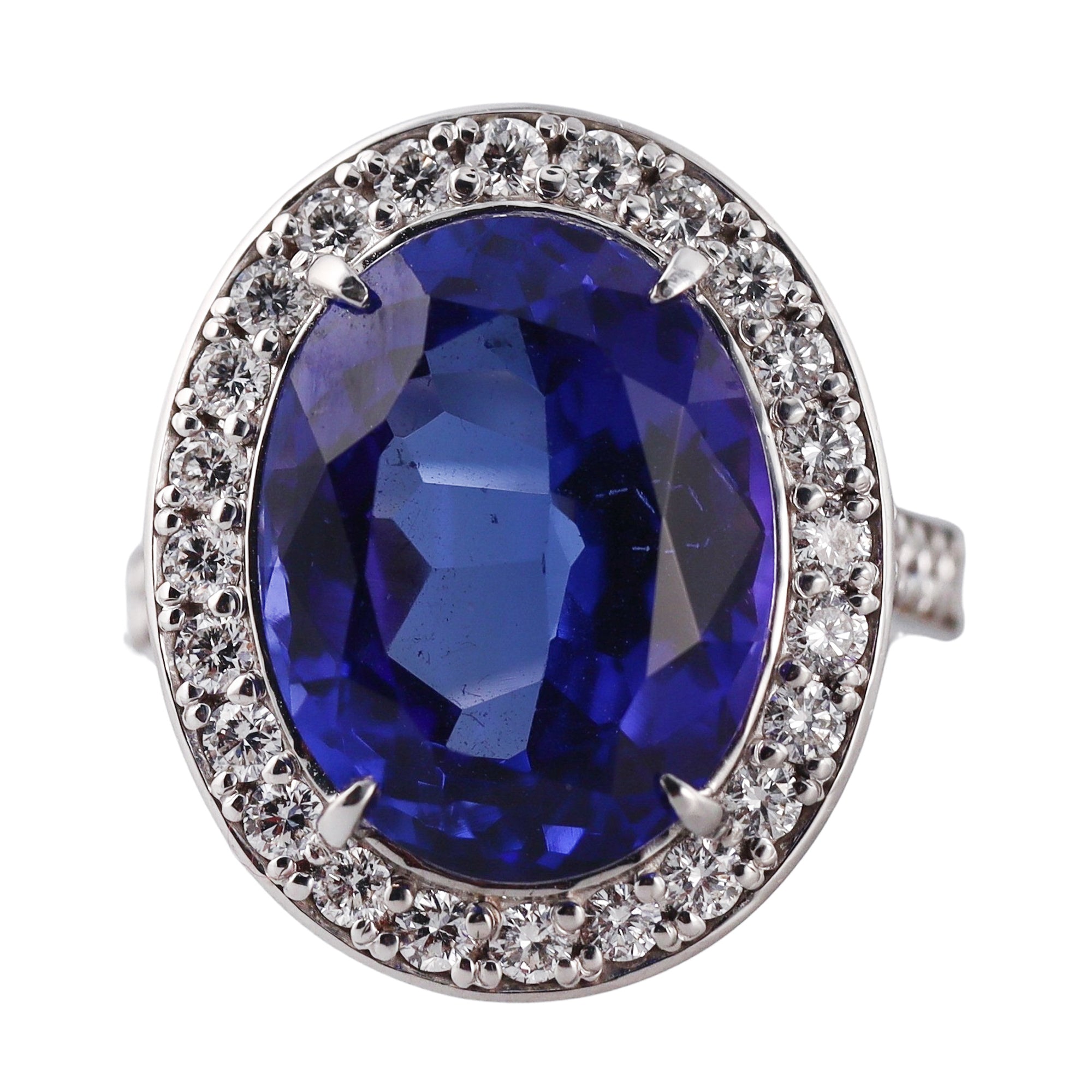 10.76ct Tanzanite Diamond Gold Ring