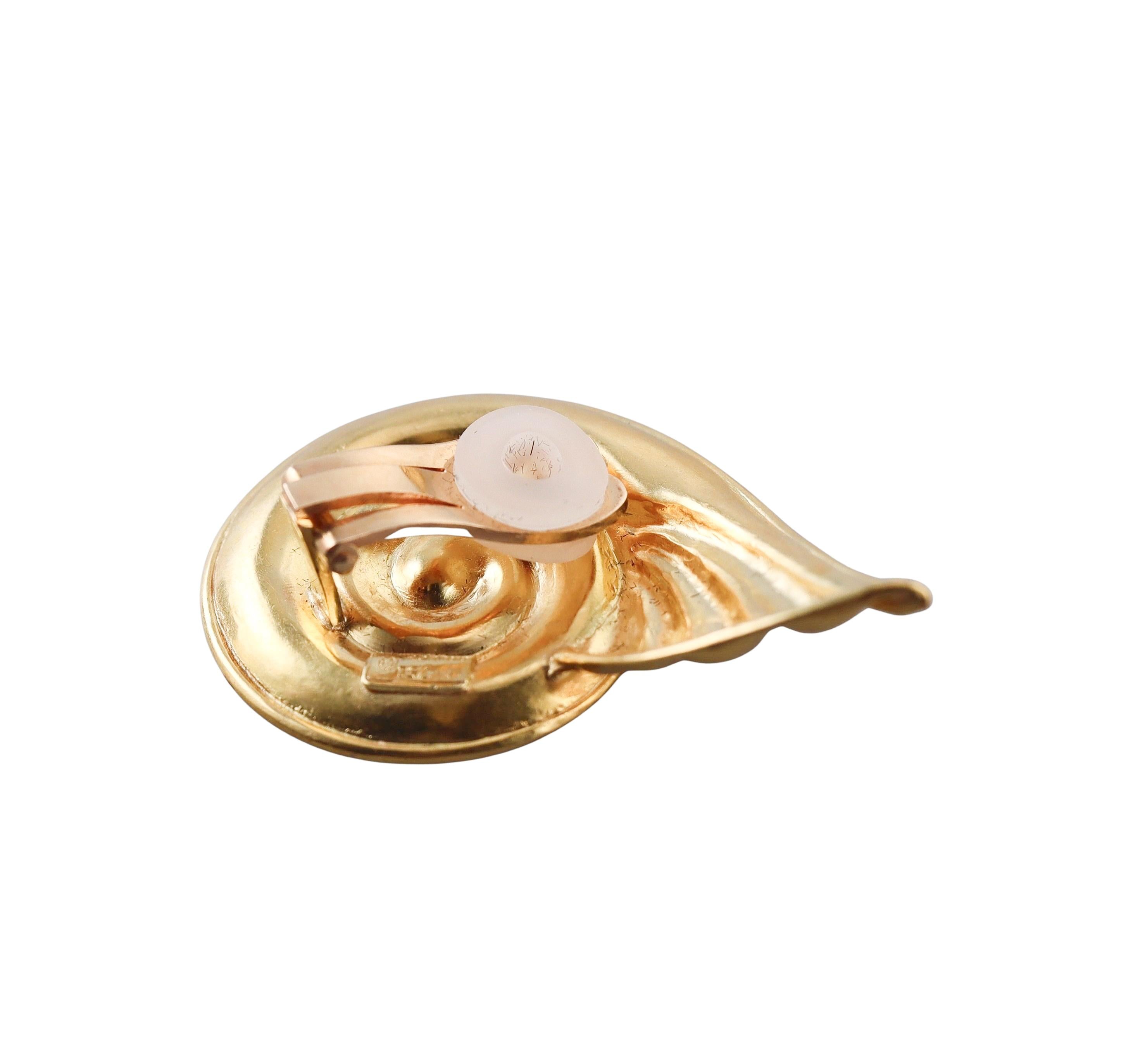 Lalaounis Greece Spiral Wings Gold Earrings