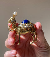 Tiffany & Co Schlumberger Diamond Pearl Ruby Lapis Gold Camel Brooch