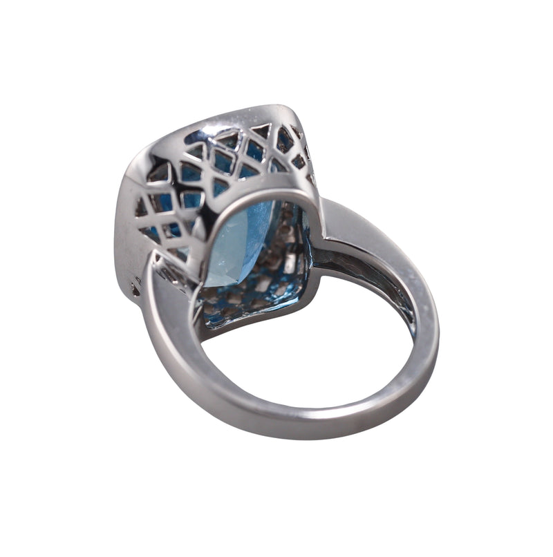 10.22ct Aquamarine Diamond Gold Ring