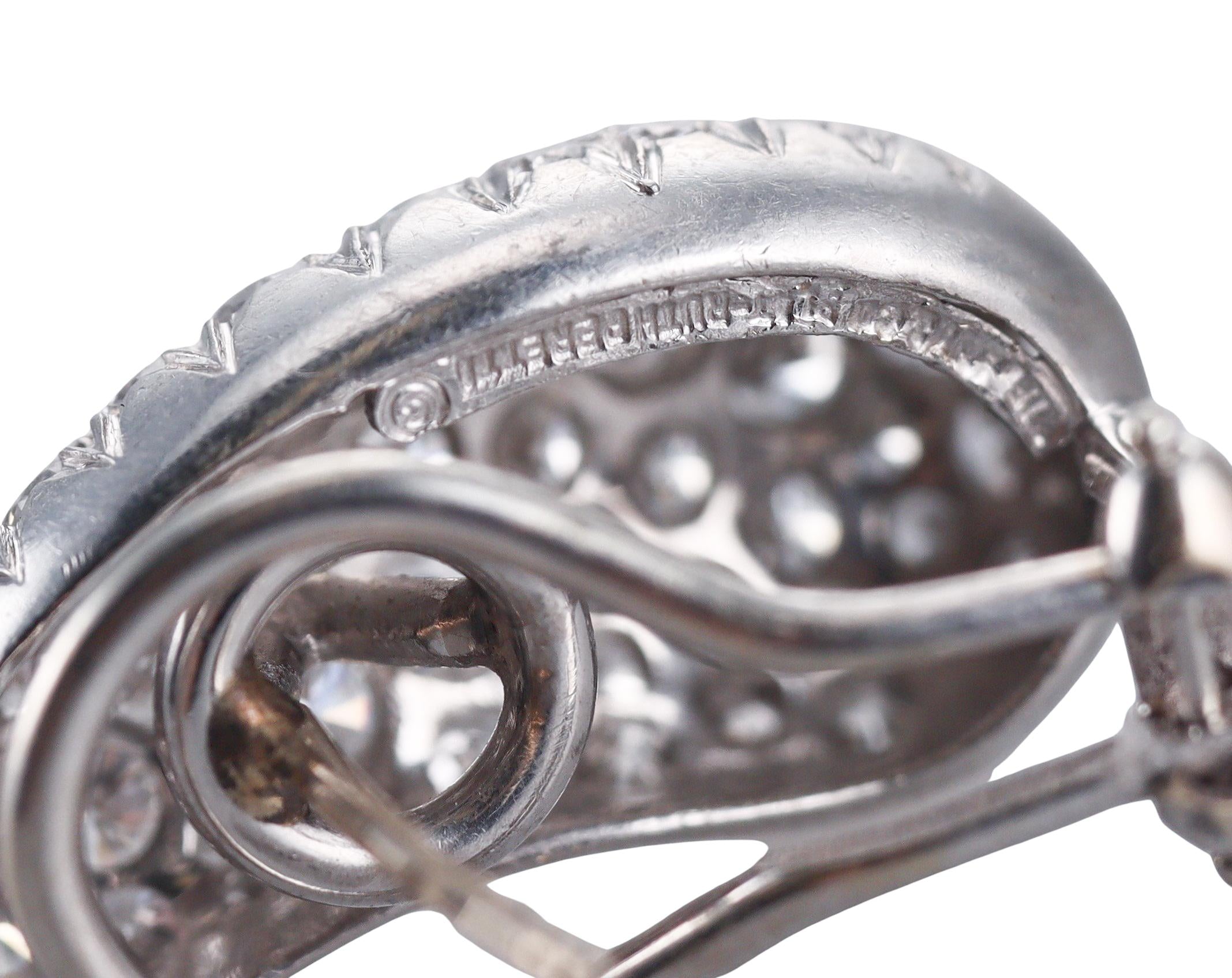 Tiffany & Co Elsa Peretti Bean Platinum Diamond Earrings
