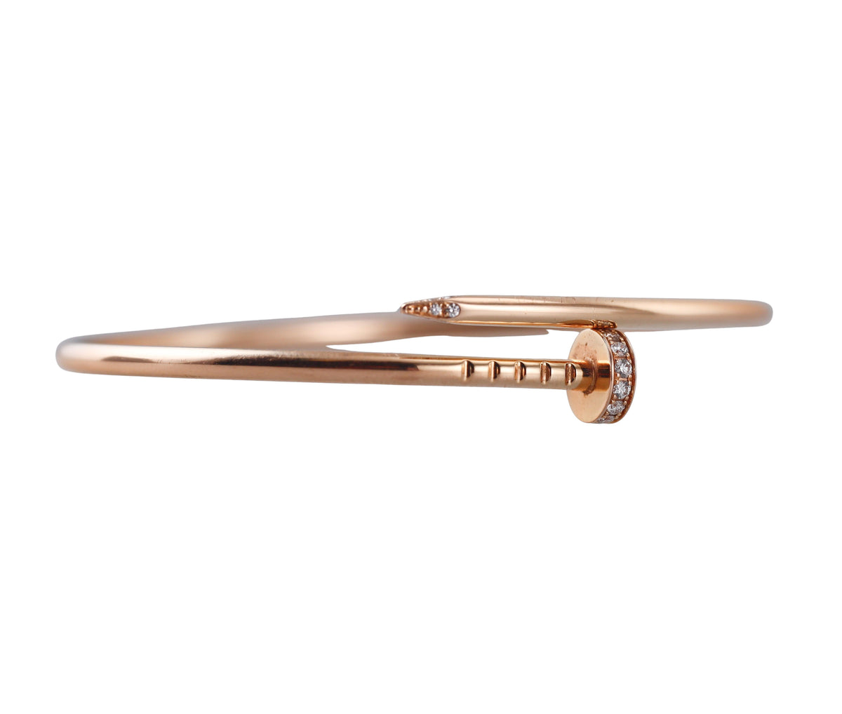 Cartier Juste Un Clou Diamond Rose Gold Bracelet Small Model Size 16
