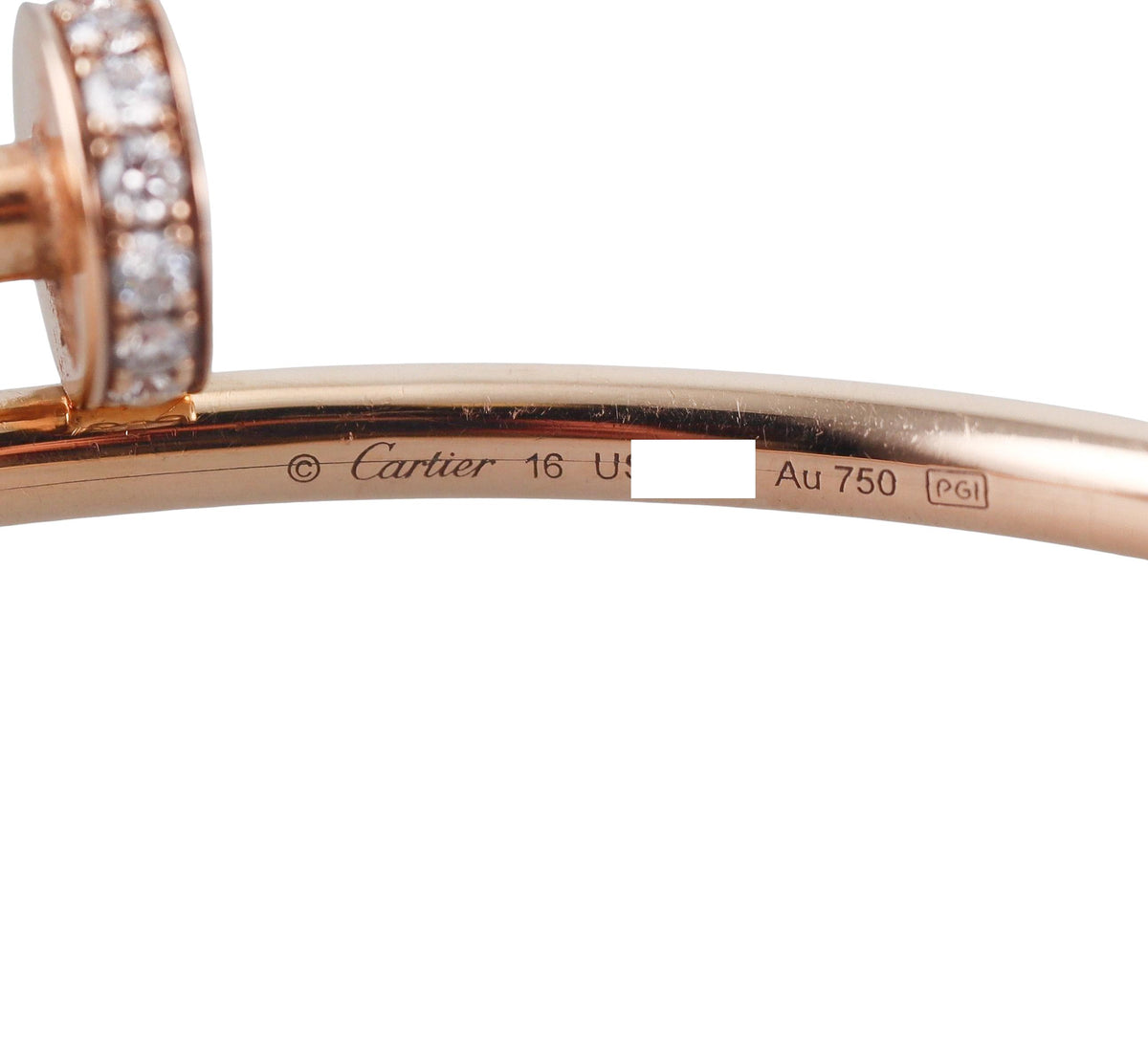 Cartier Juste Un Clou Diamond Rose Gold Bracelet Small Model Size 16