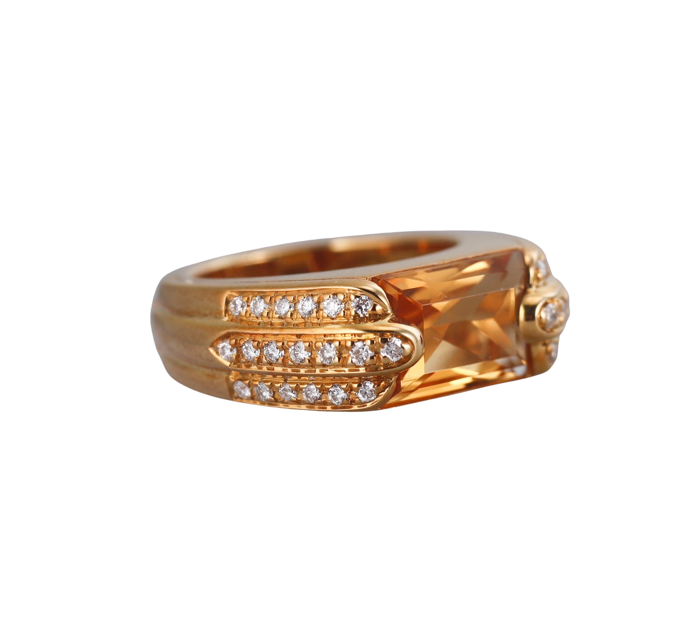 Audemars Piguet Promesse Diamond Citrine Gold Ring