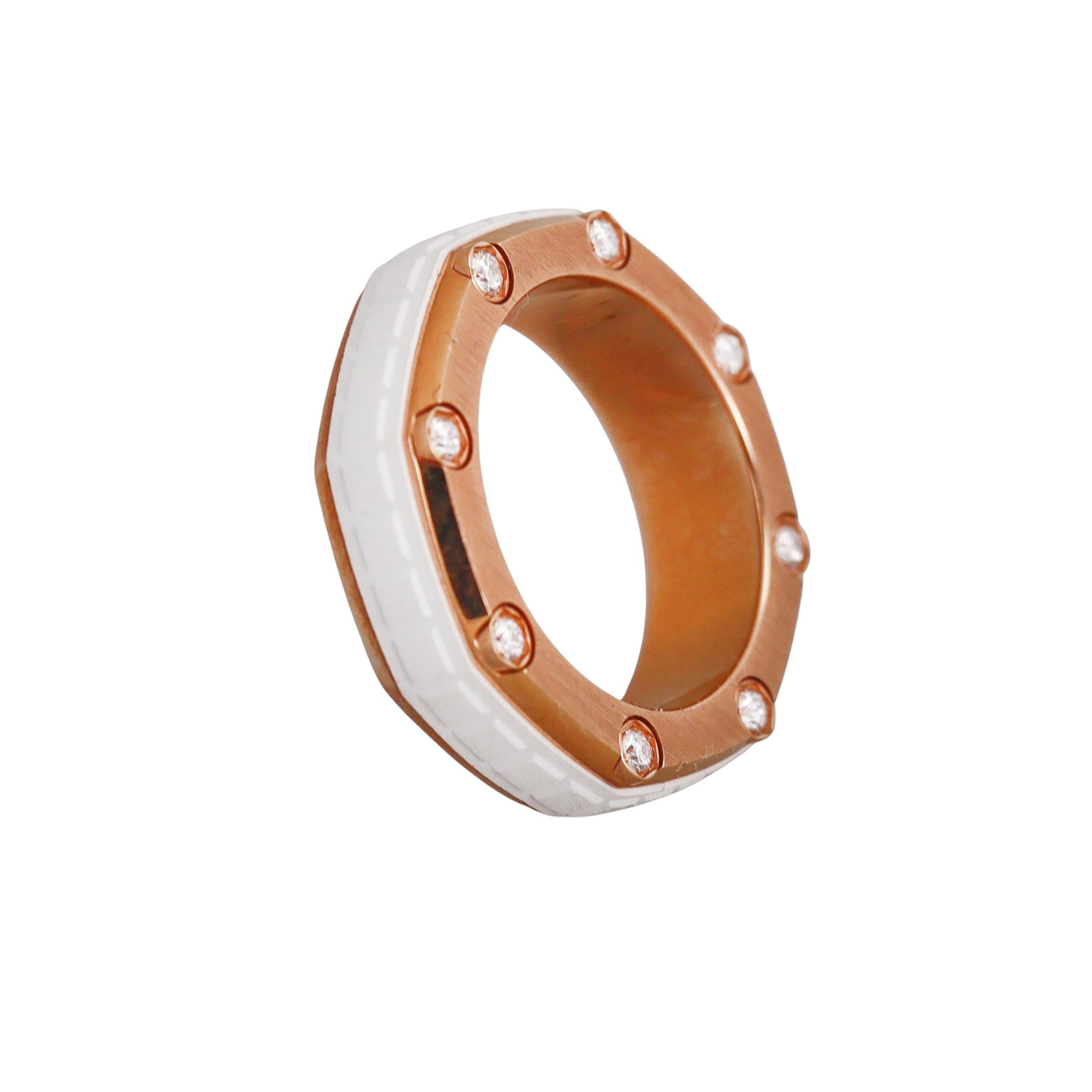 Audemars Piguet Diamond Rubber Gold Royal Oak Offshore Ring