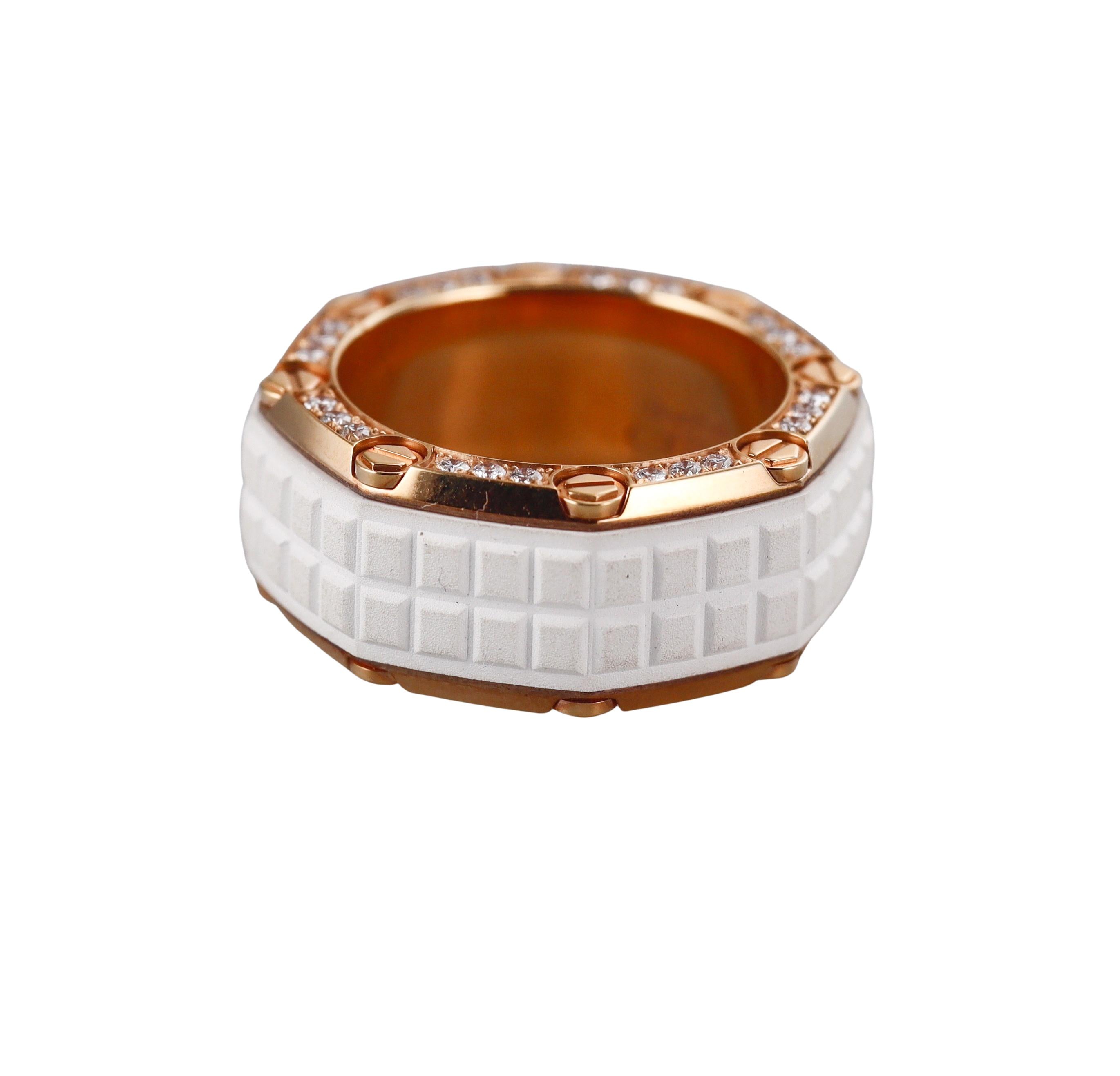 Audemars Piguet Diamond Rubber Gold Royal Oak Offshore Ring