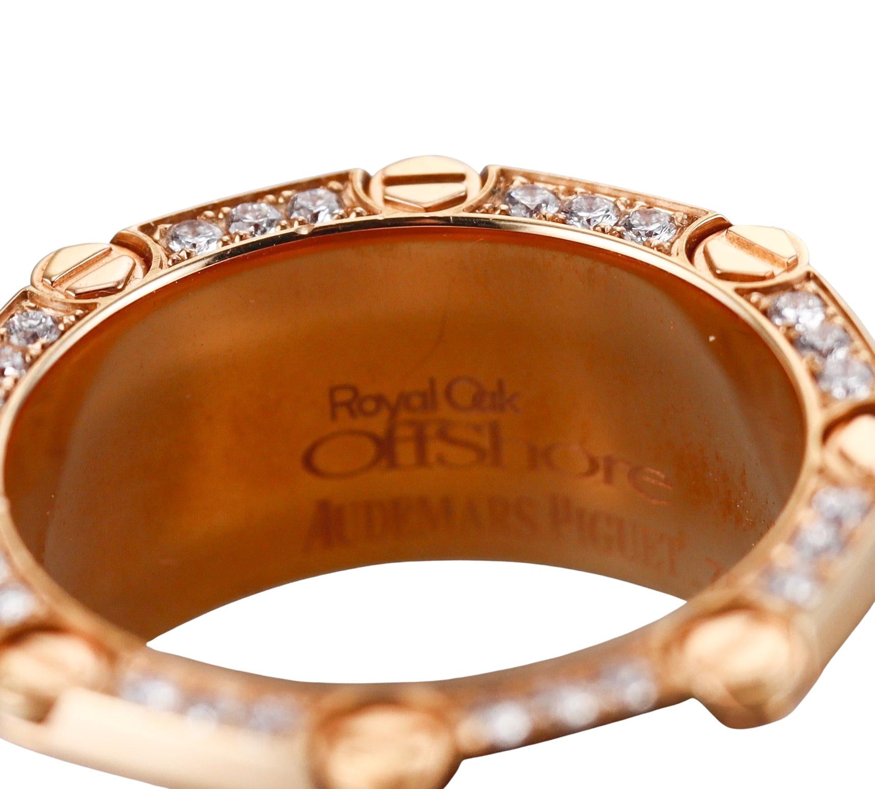 Audemars Piguet Diamond Rubber Gold Royal Oak Offshore Ring