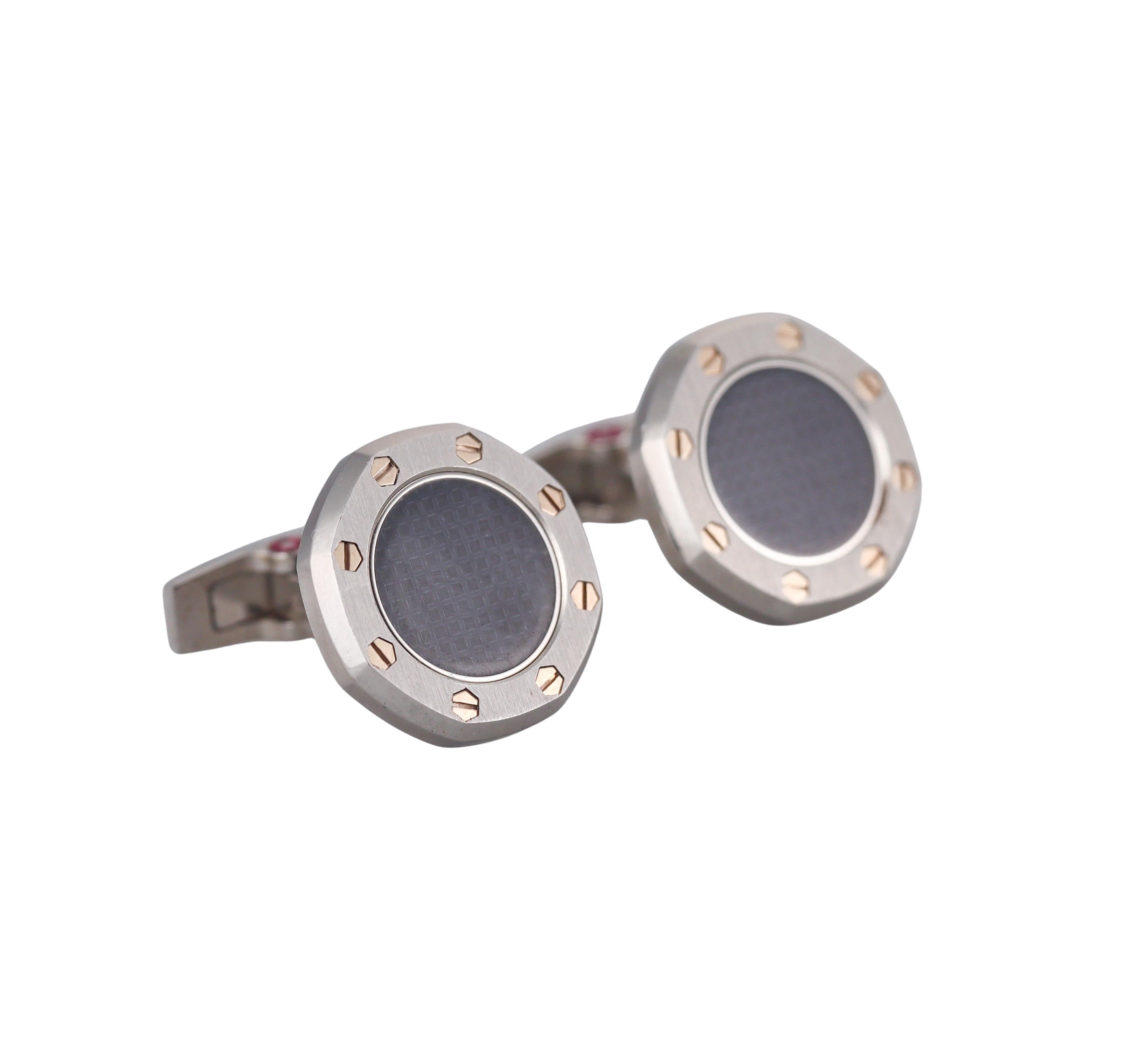 Audemars Piguet Royal Oak Titanium Enamel Cufflinks