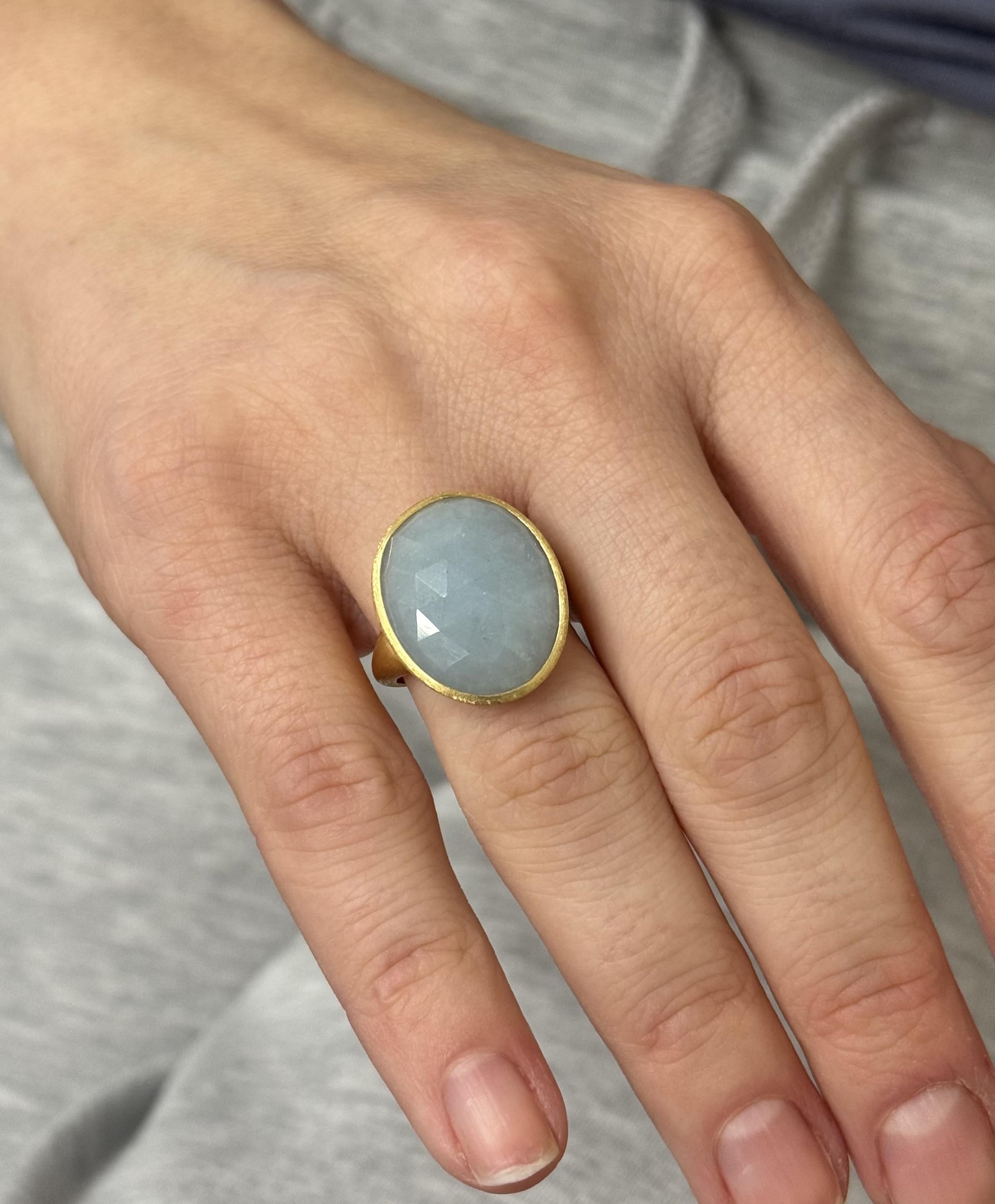 Marco Bicego Lunaria Aquamarine Gold Ring