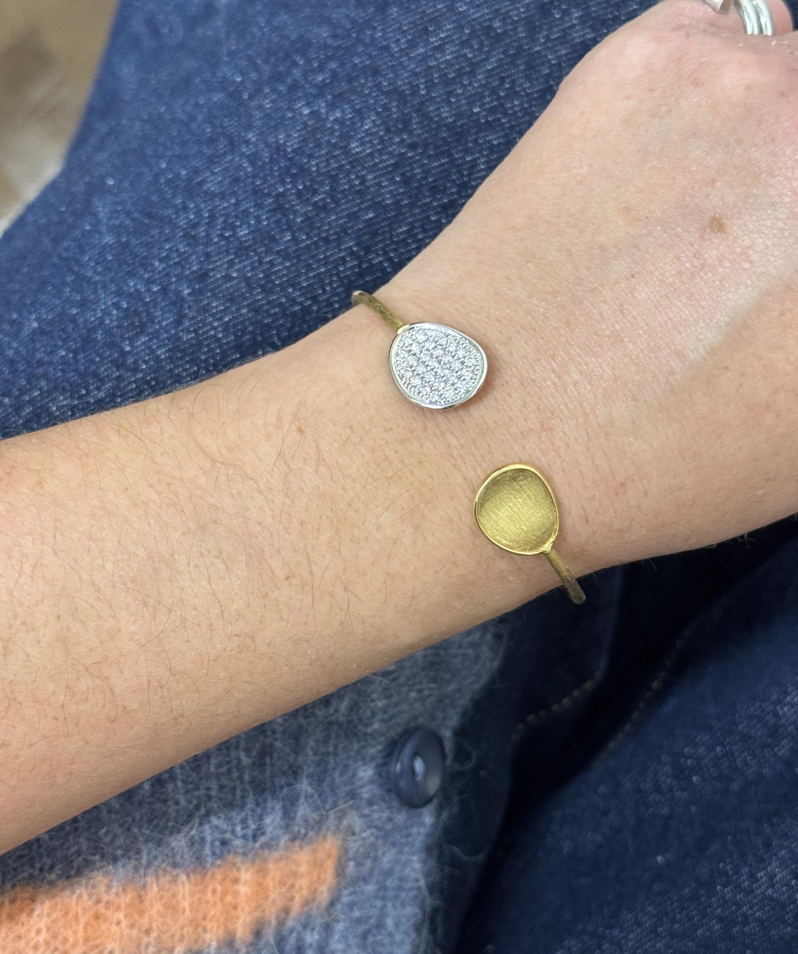 Marco Bicego Lunaria Diamond Gold Cuff Bracelet