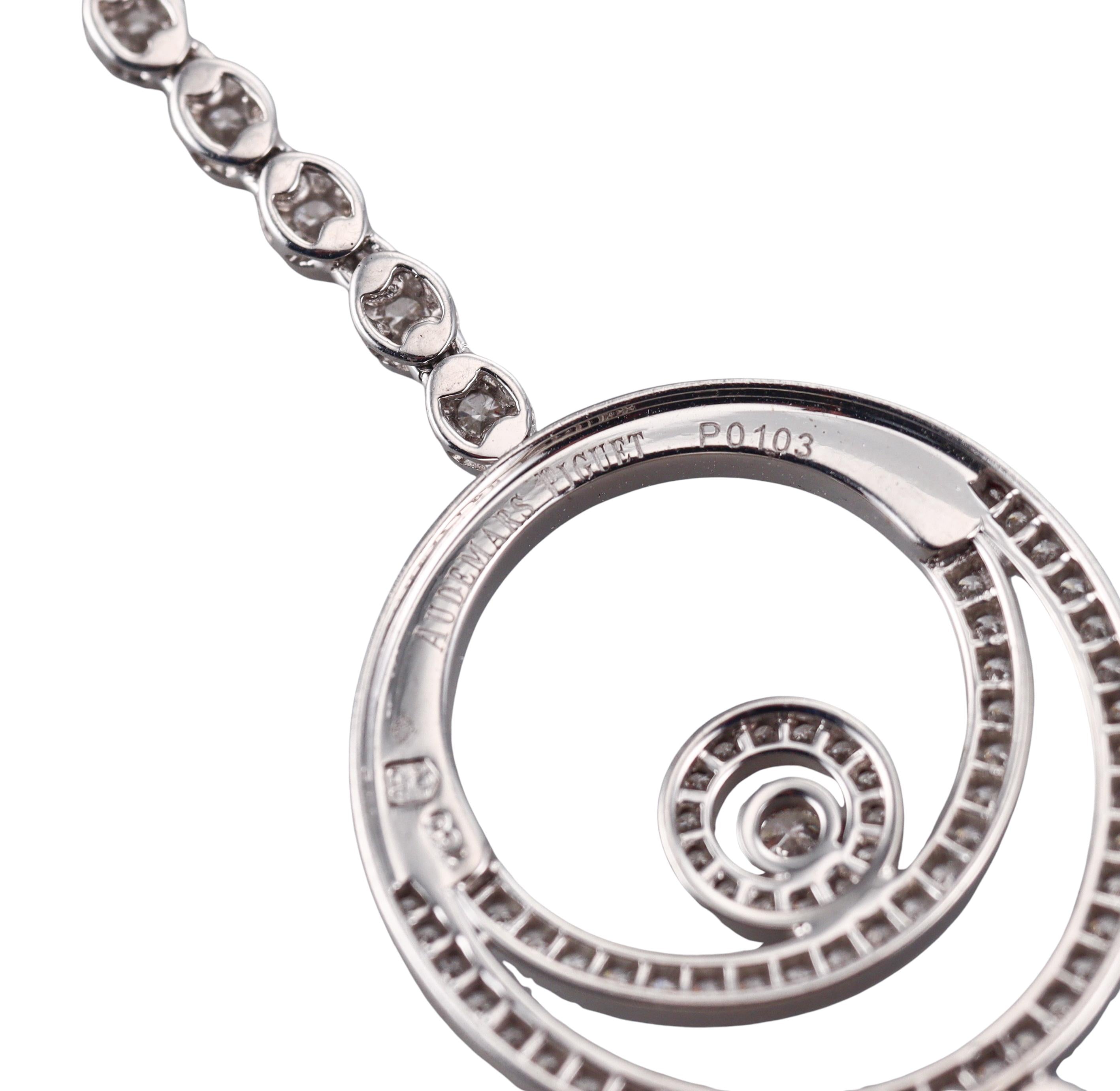 Audemars Piguet Millenary Diamond Gold Drop Earrings