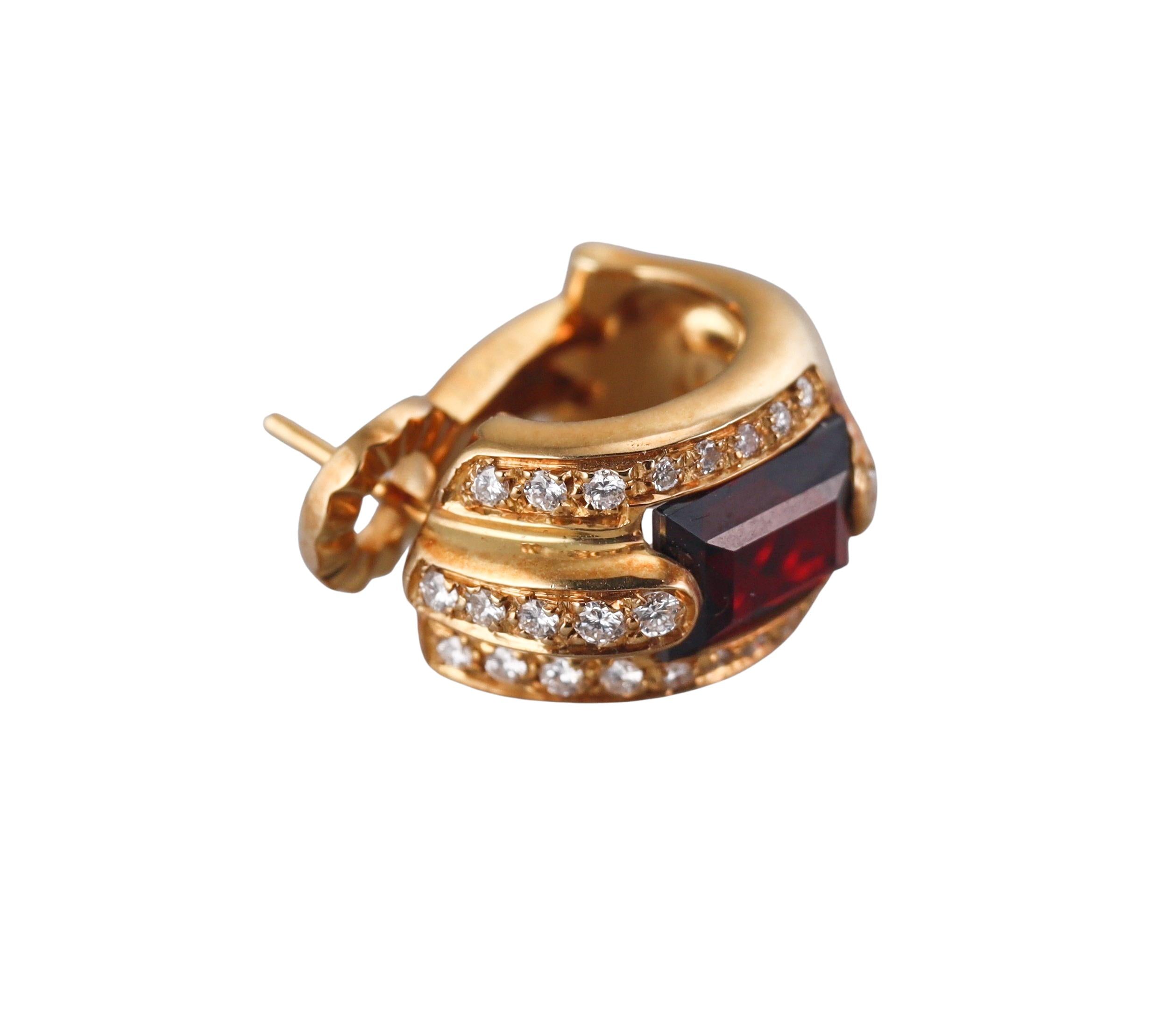 Audemars Piguet Promesse Diamond Garnet Gold Earrings