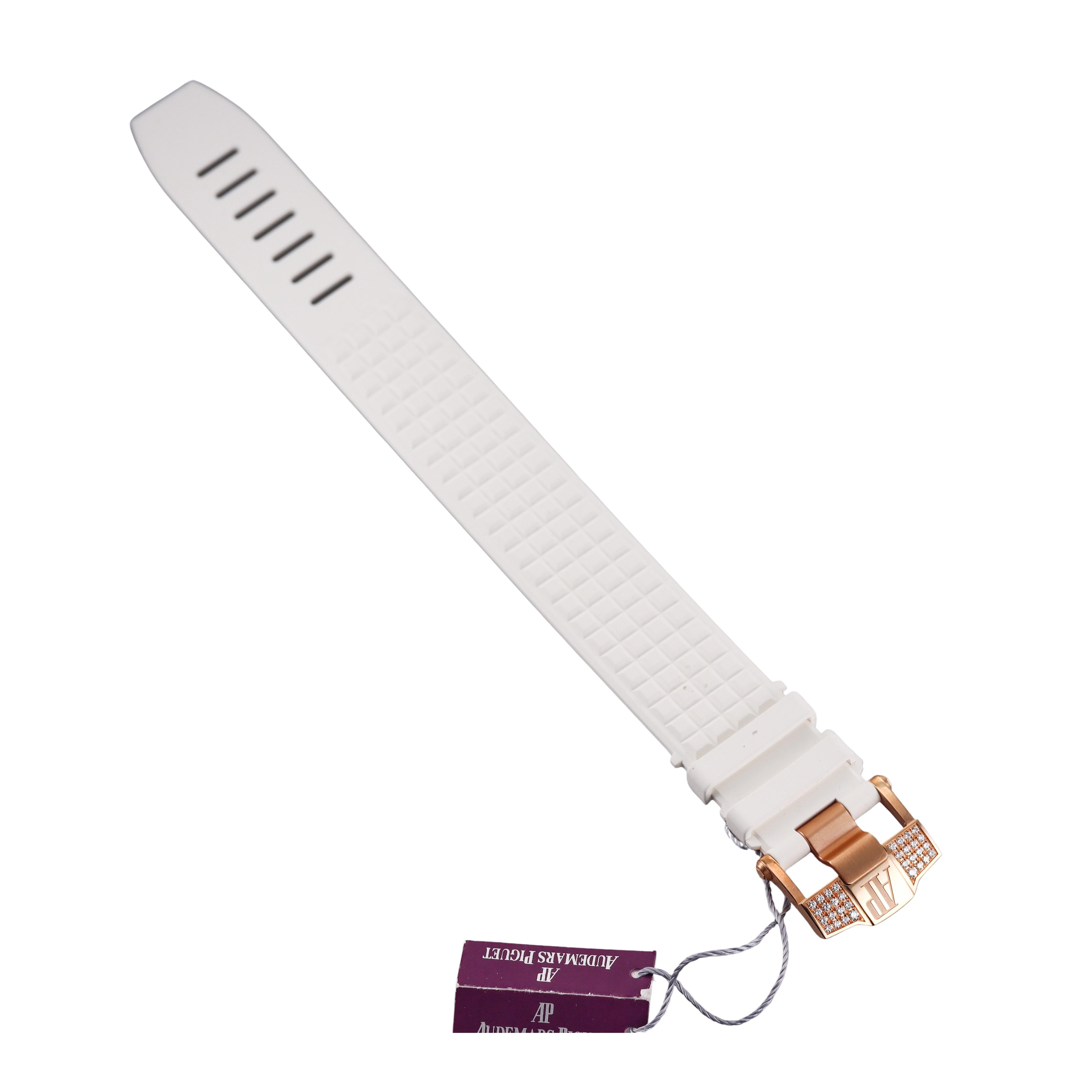 Audemars Piguet Rose Gold Diamond Royal Oak Offshore Rubber Bracelet