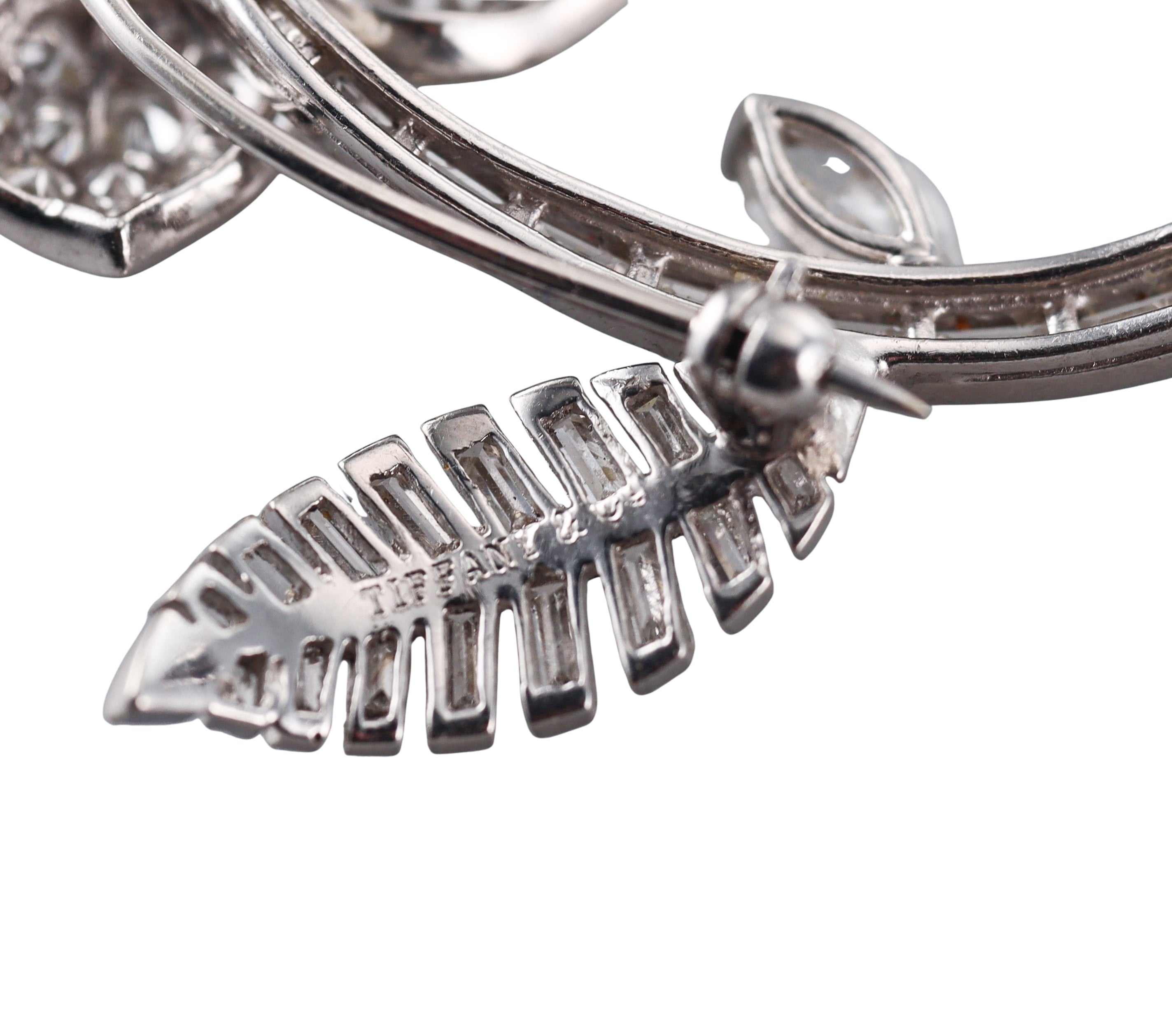 Tiffany & Co Platinum Diamond Flower Brooch Pin